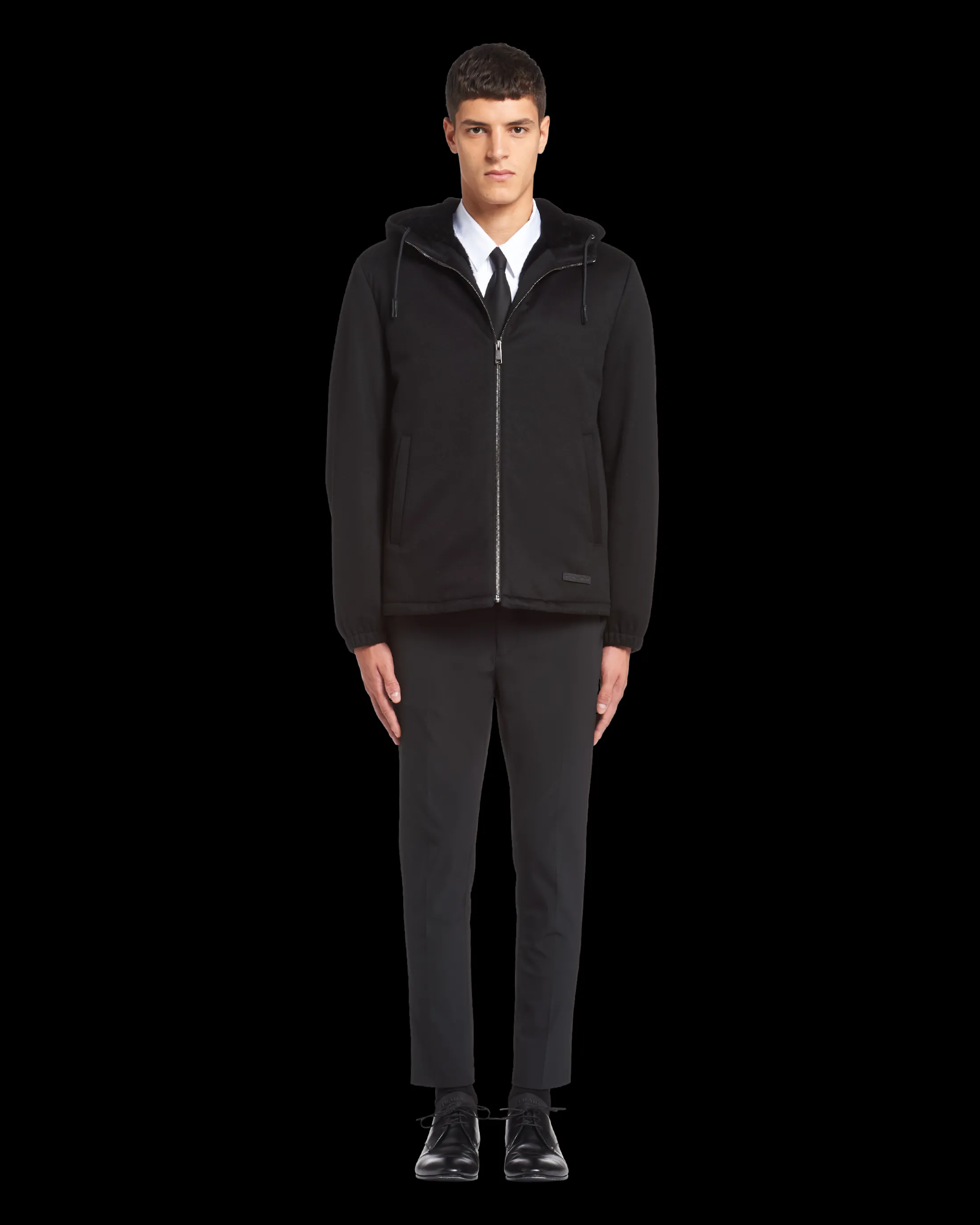 Prada Cashmere blouson jacket Black Discount