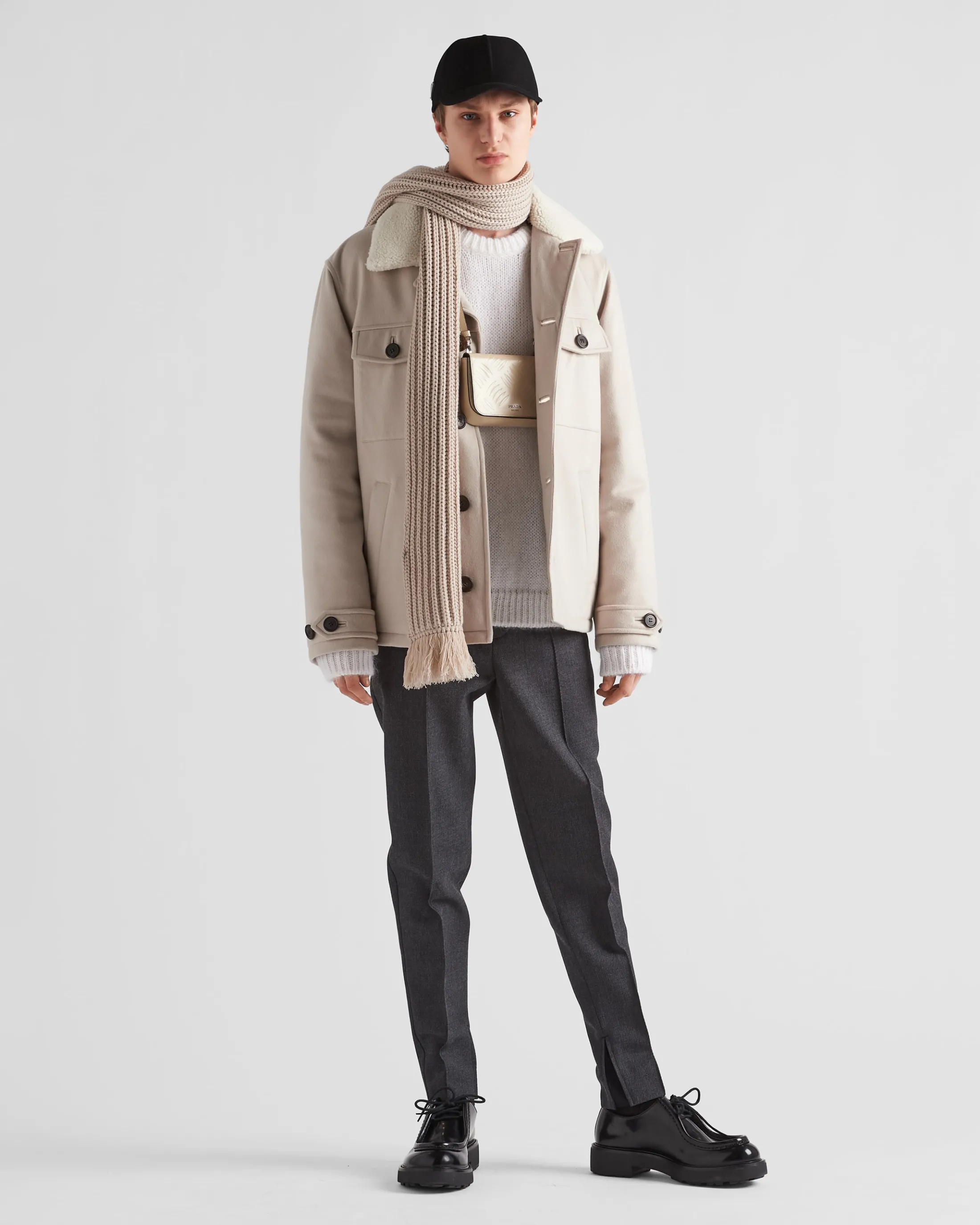 Prada Cashmere blouson jacket Albinowhite Flash Sale