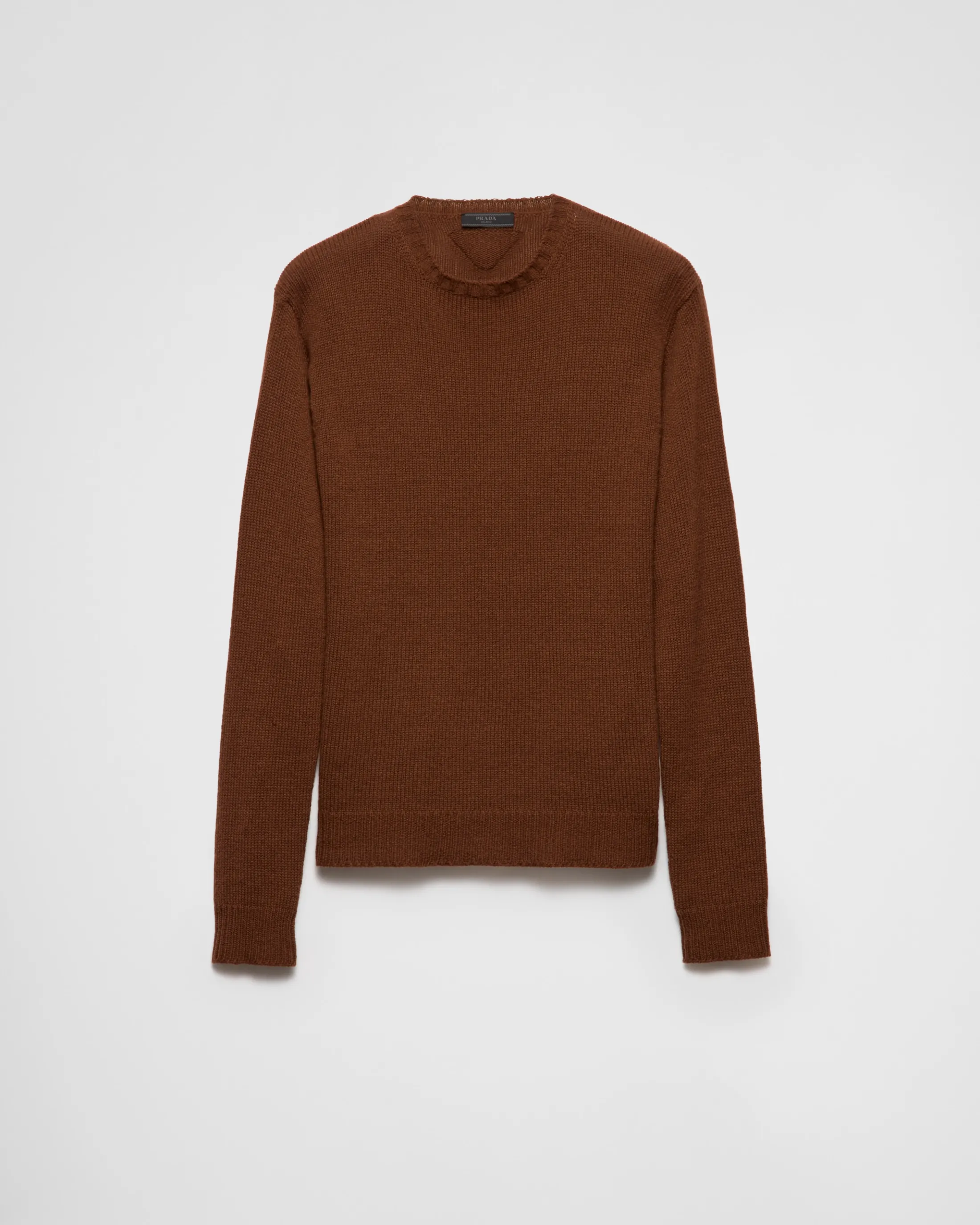 Prada Cashmere crew-neck sweater Tobacco Flash Sale