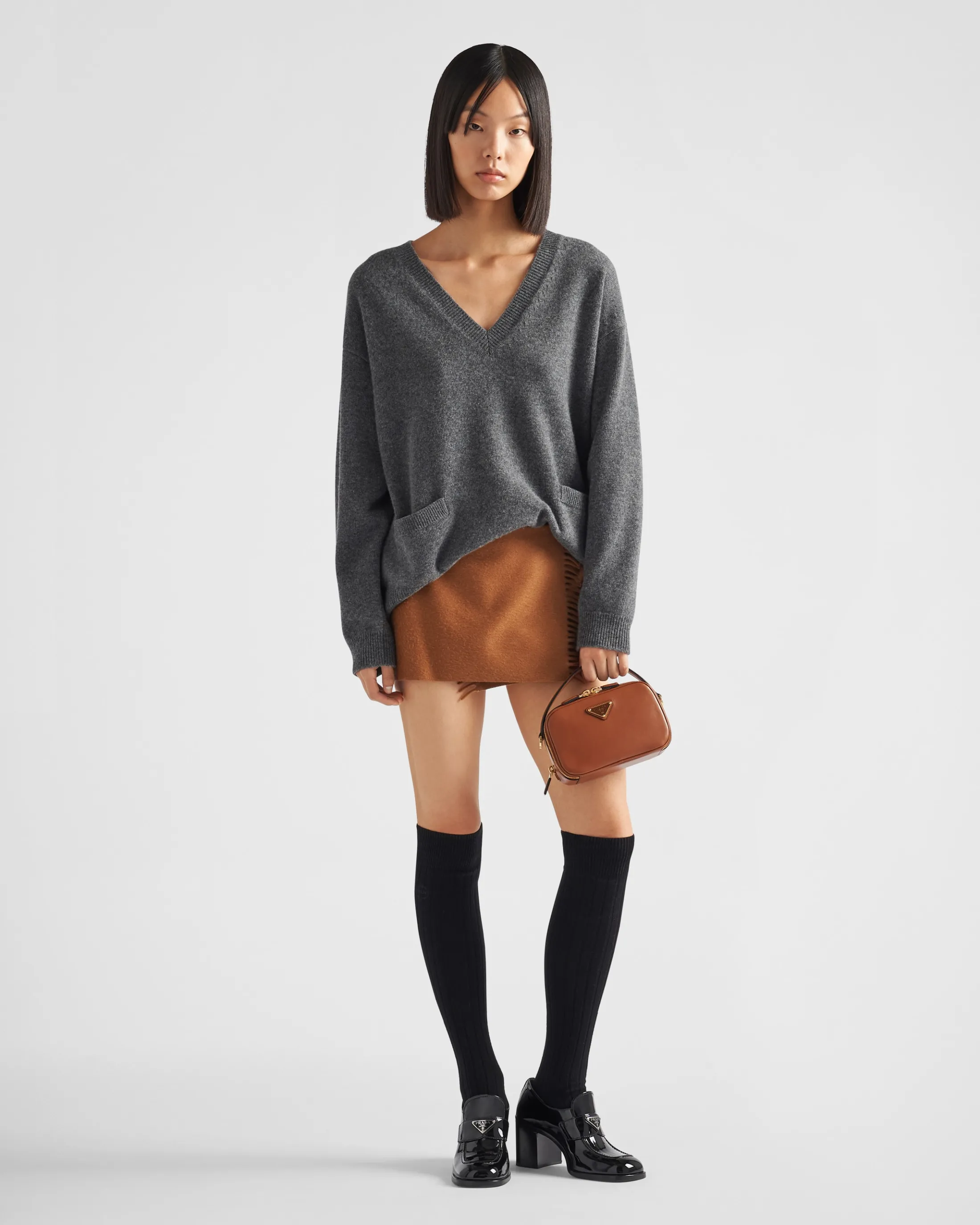 Prada Cashmere miniskirt Cognac Shop