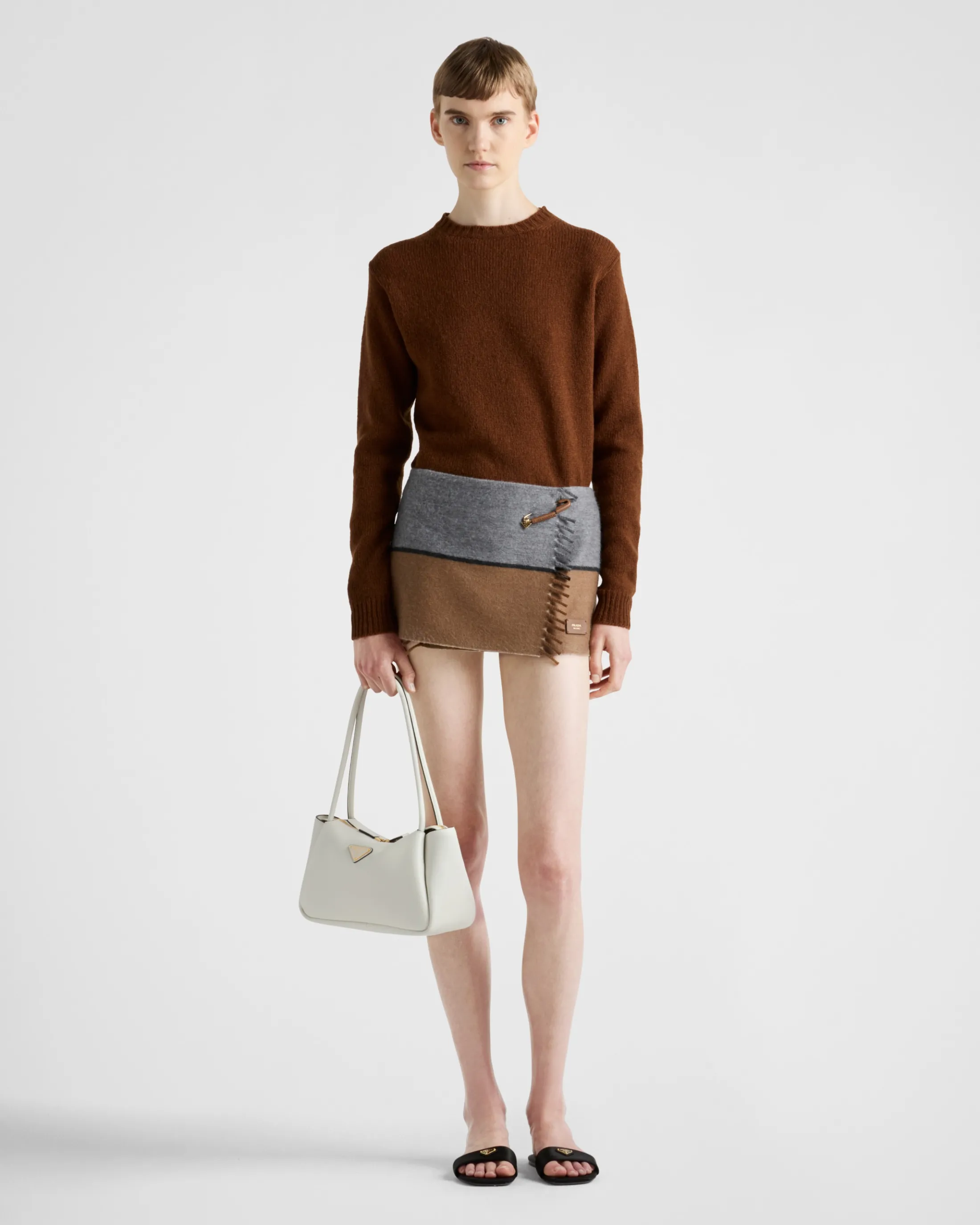 Prada Cashmere miniskirt Grey Flash Sale