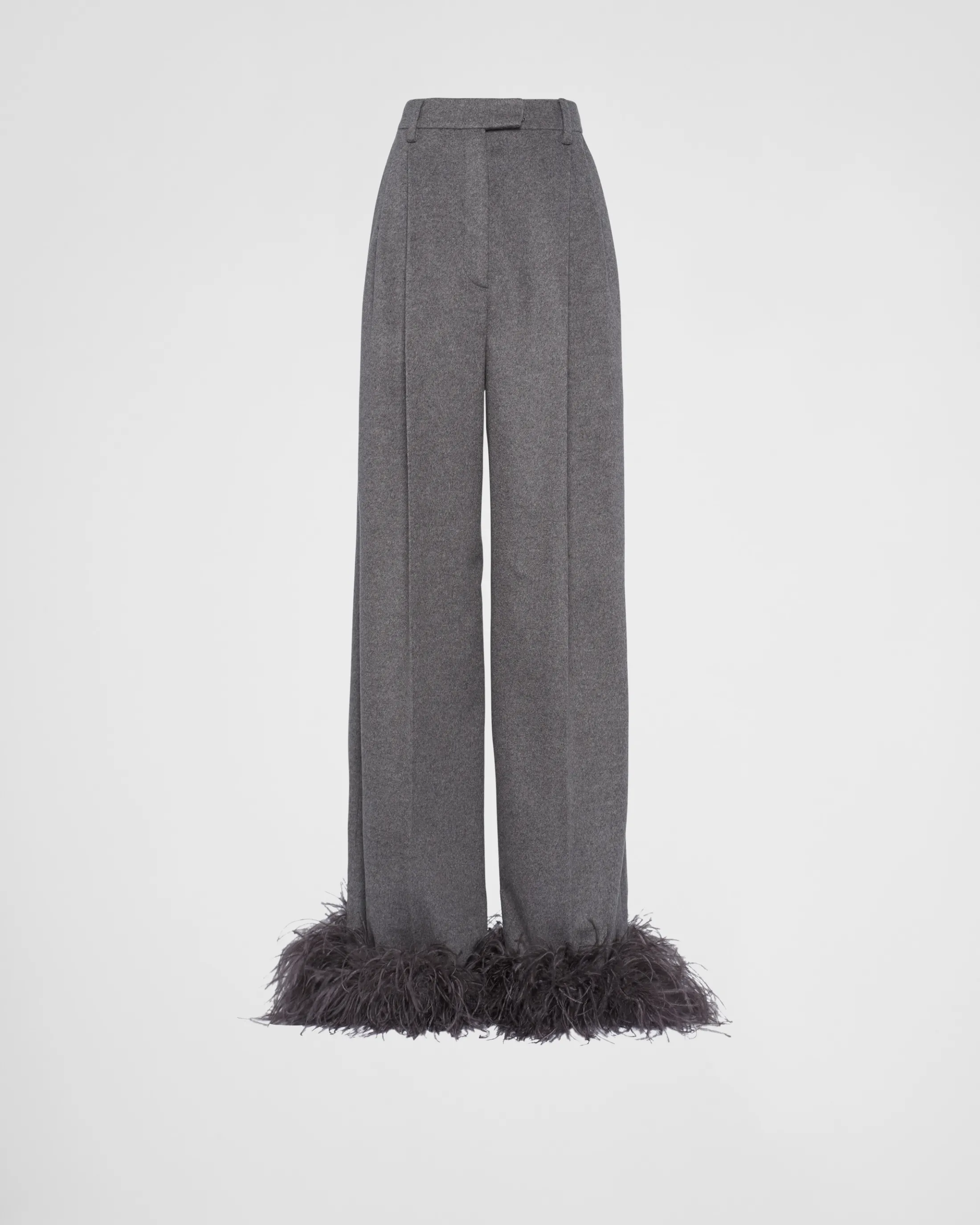 Prada Cashmere pants with feathers Grey Clearance