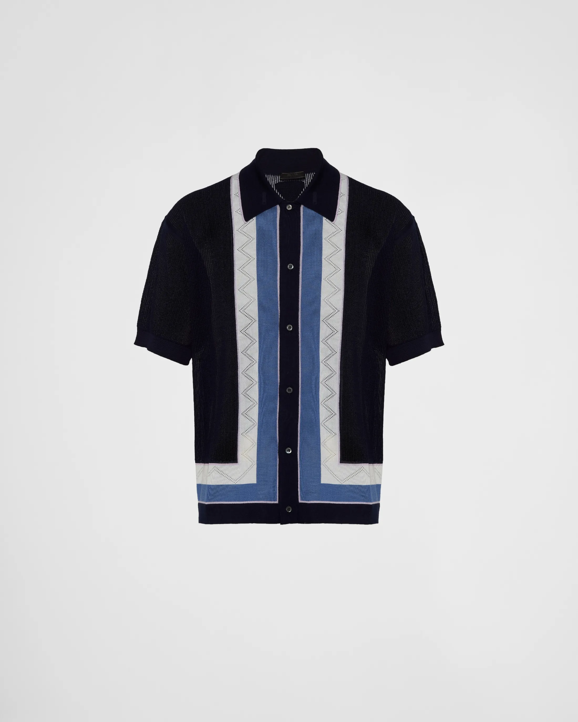 Prada Cashmere polo shirt Navy Outlet