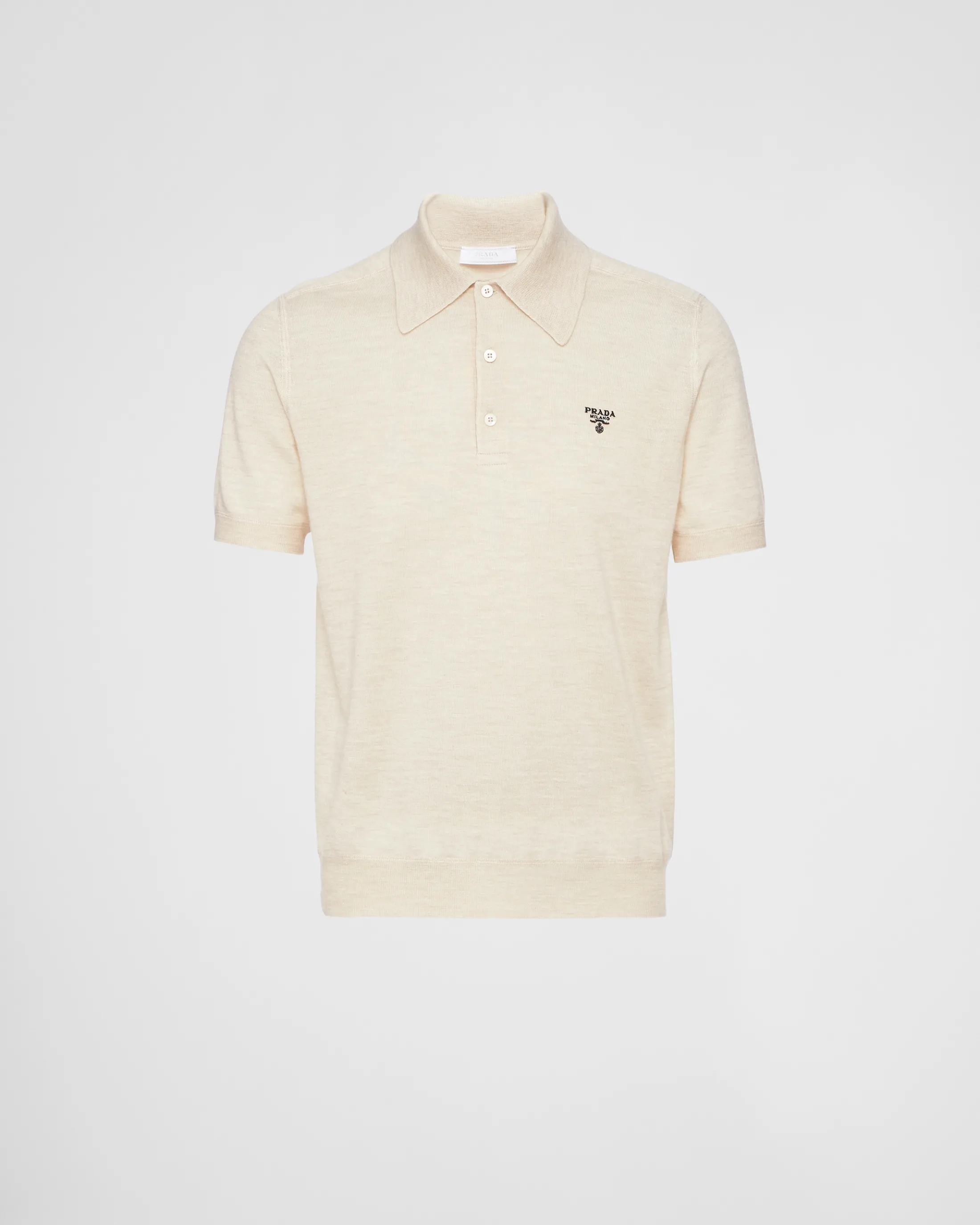 Prada Cashmere polo shirt Ivory Flash Sale