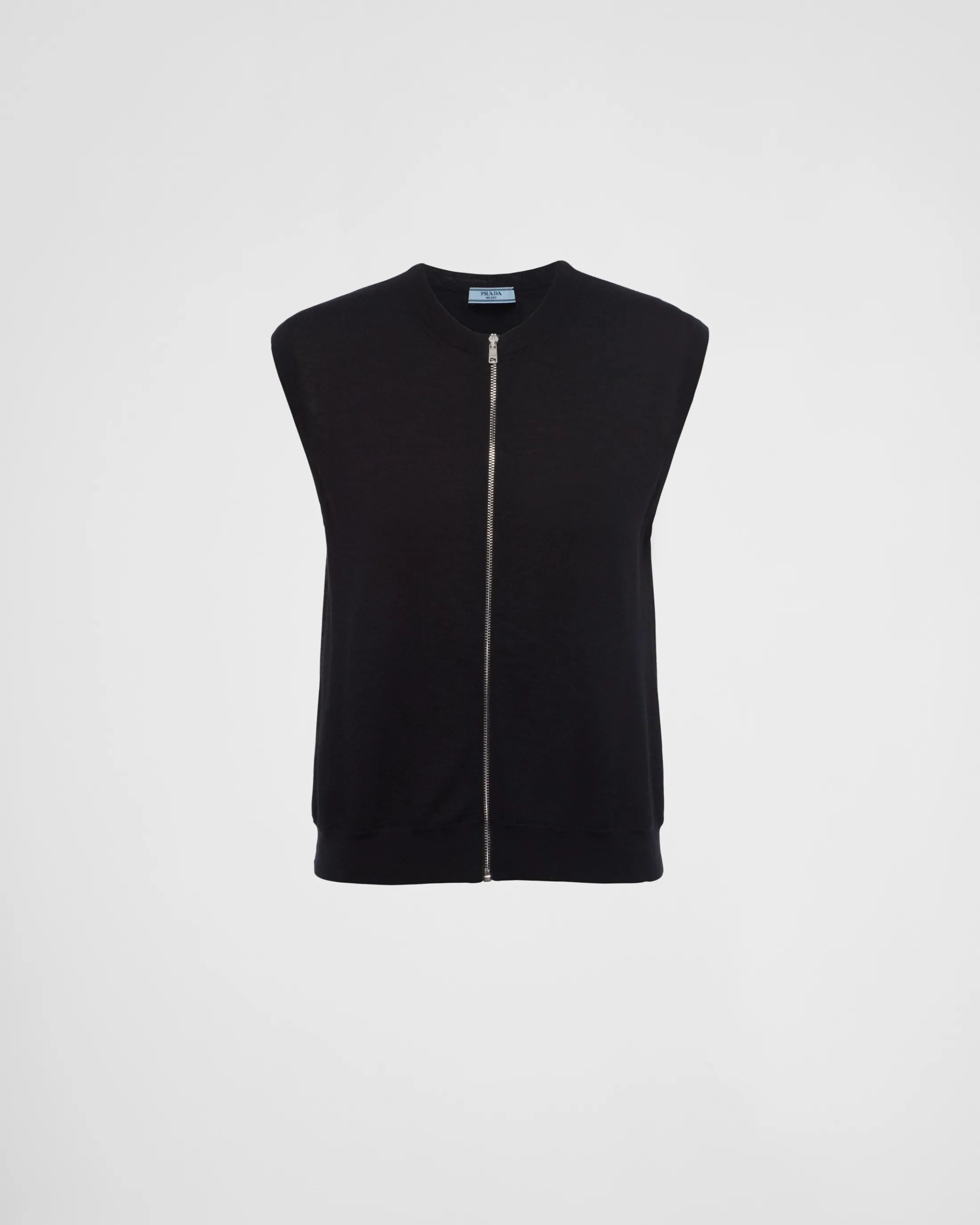 Prada Cashmere zipper vest Black New