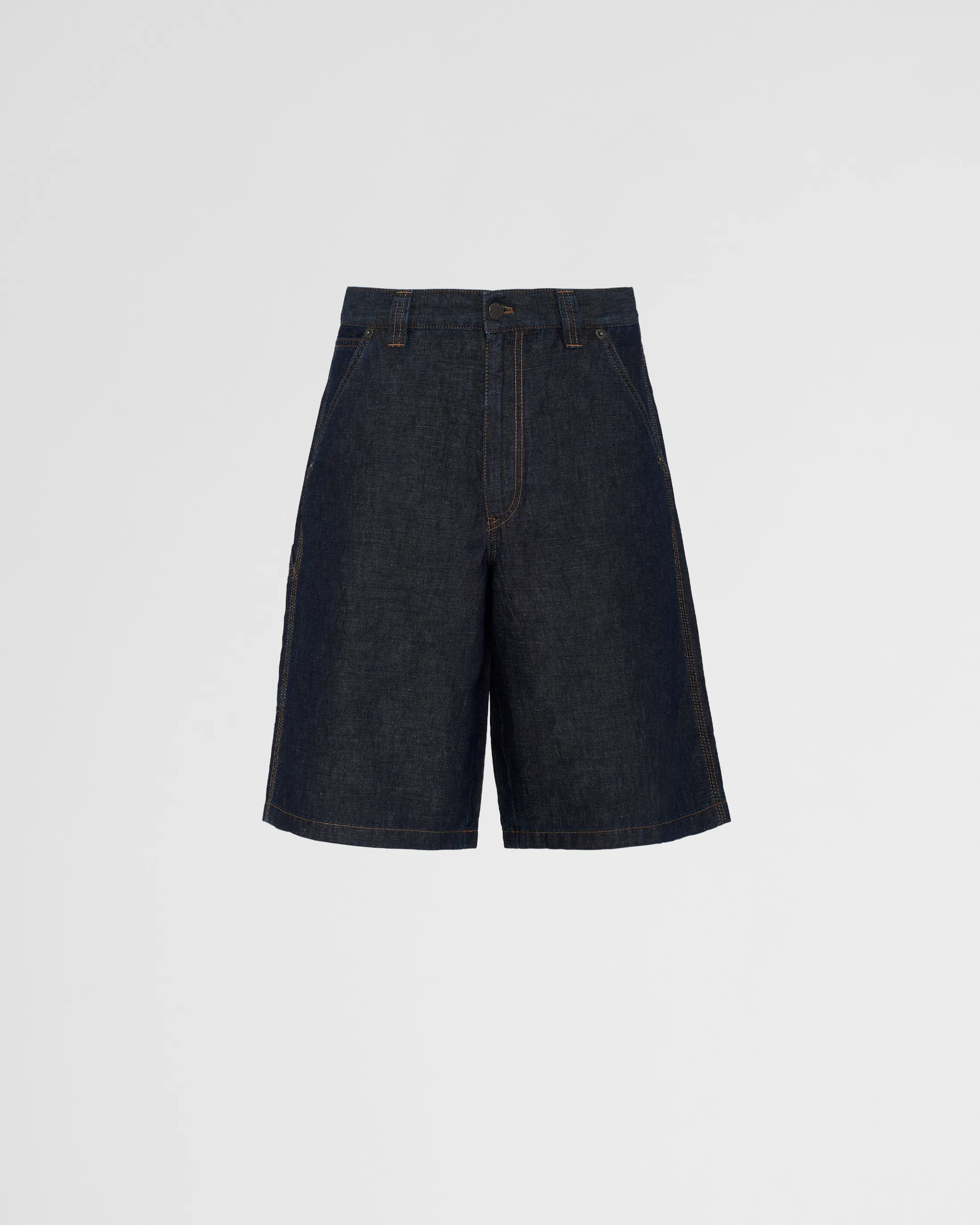 Prada Chambray Bermudas Navy Sale