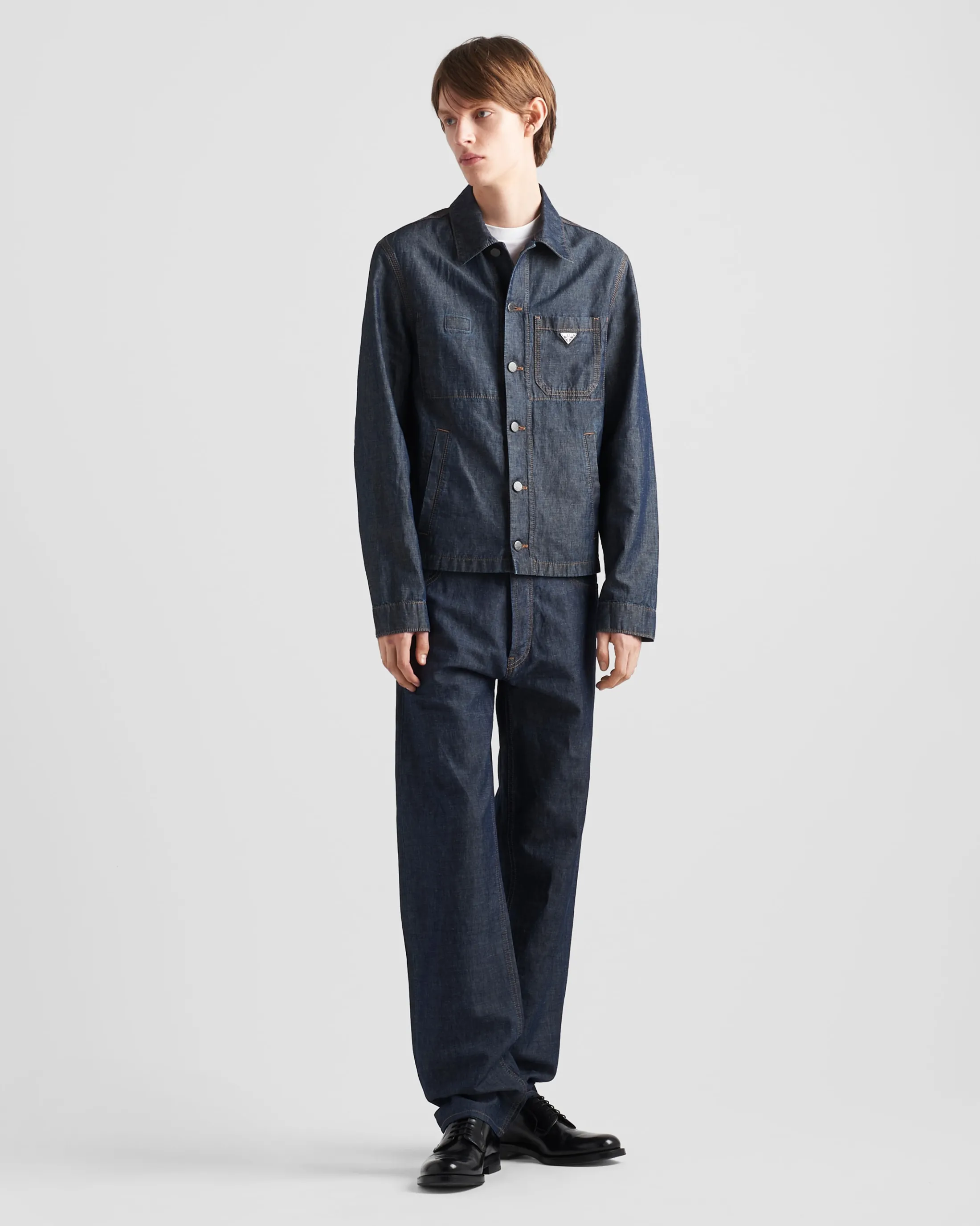 Prada Chambray blouson jacket Navy Best