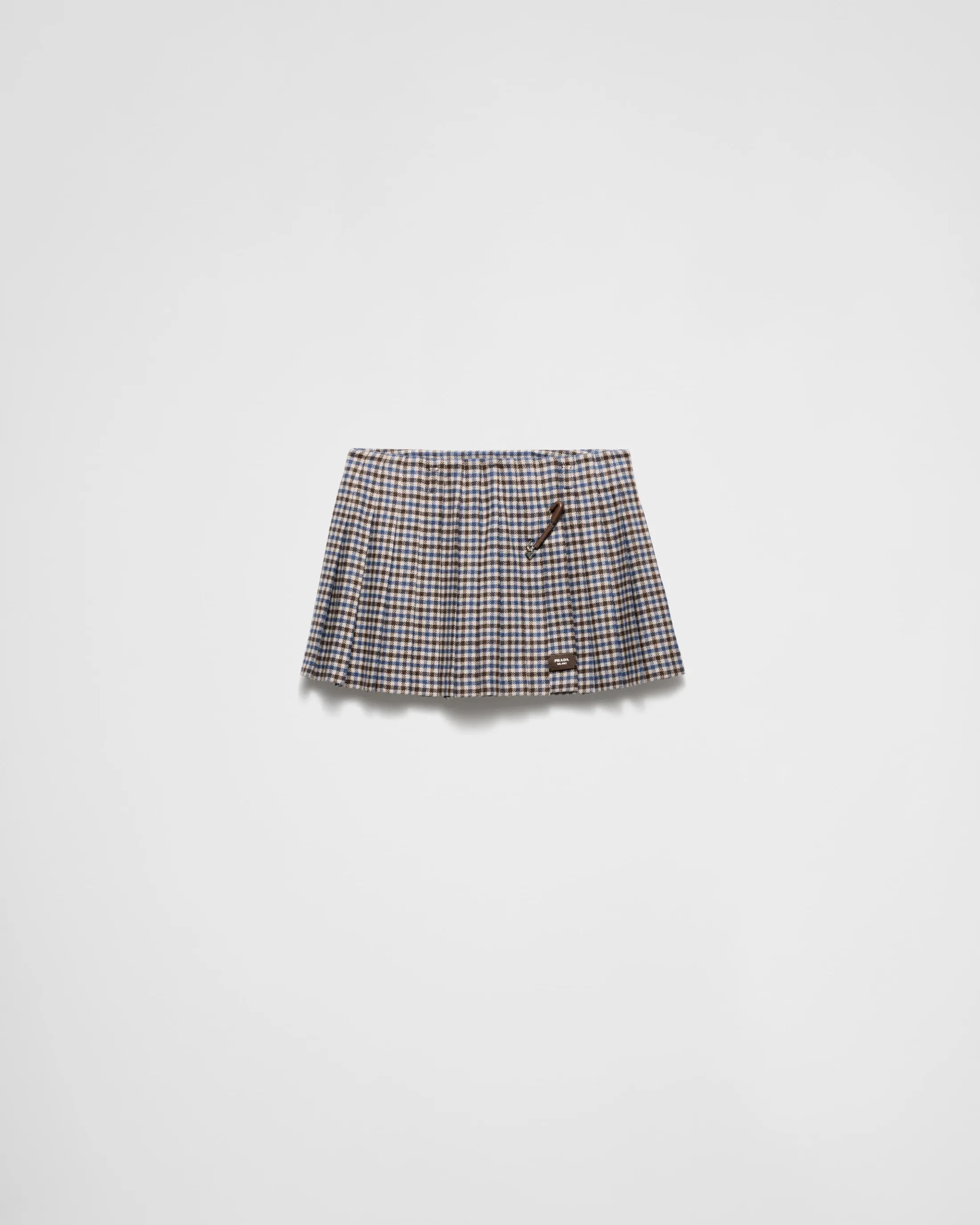 Prada Checked wool miniskirt Ebony Online