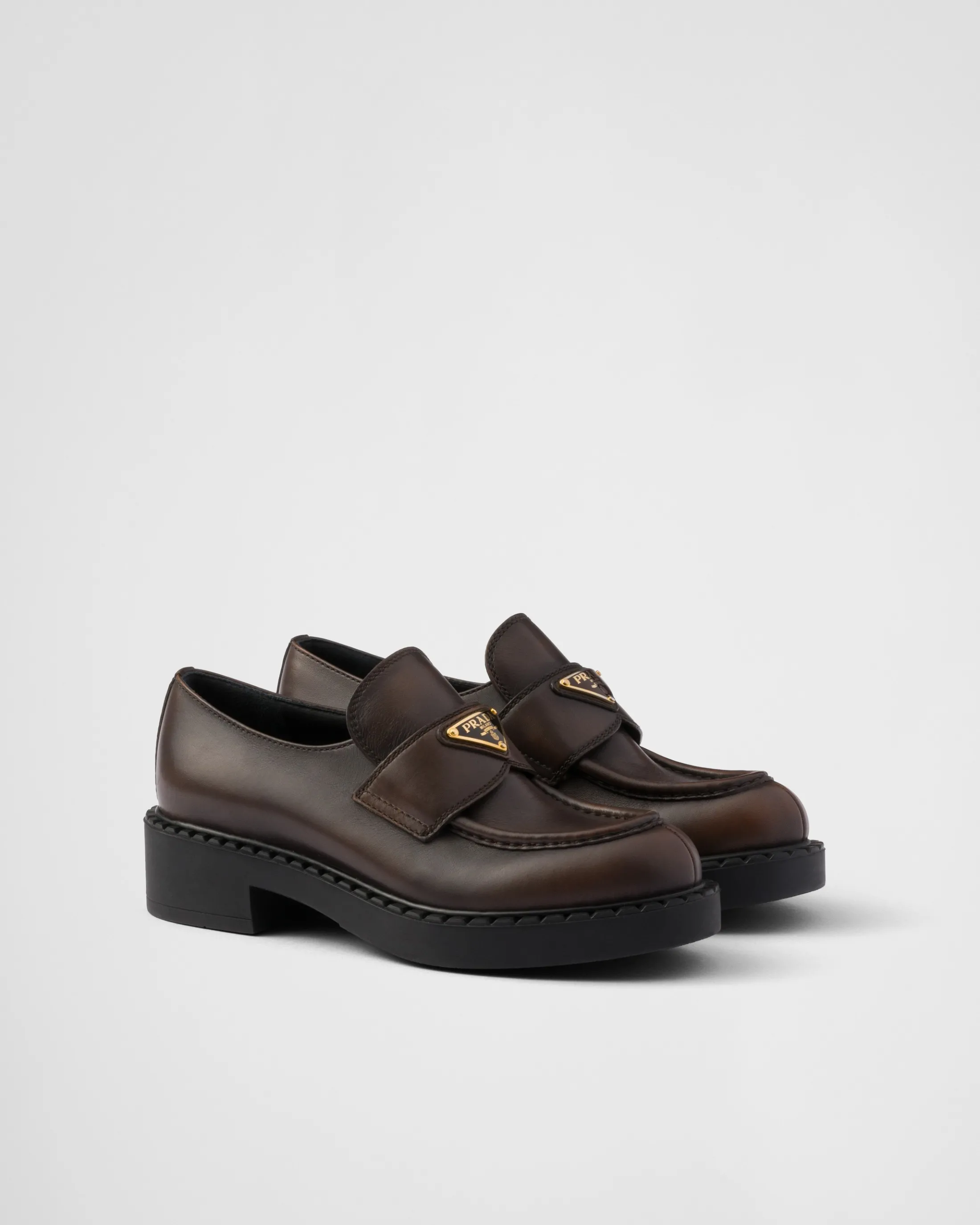 Prada Chocolate leather loafers Darkbrown Online