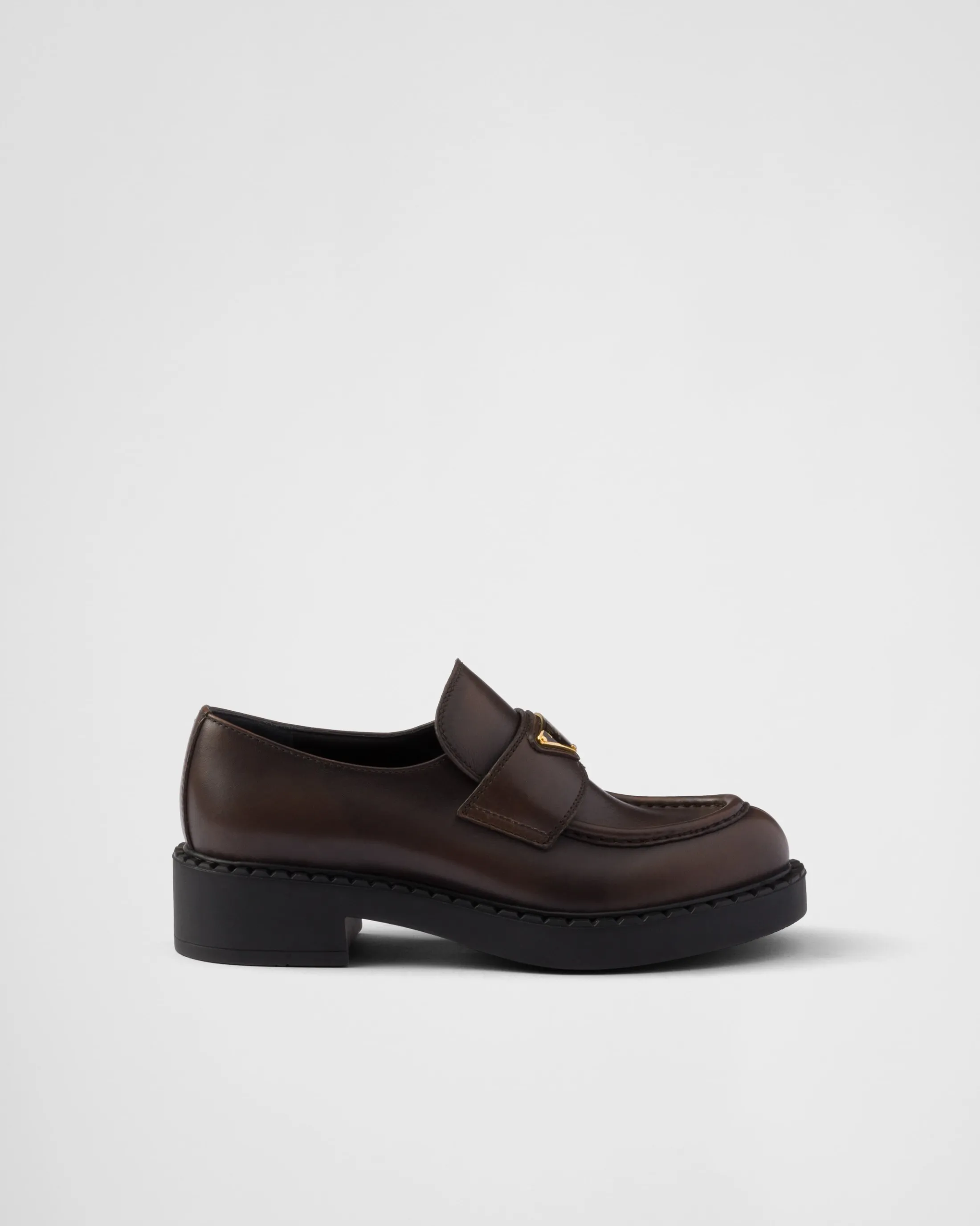 Prada Chocolate leather loafers Darkbrown Online