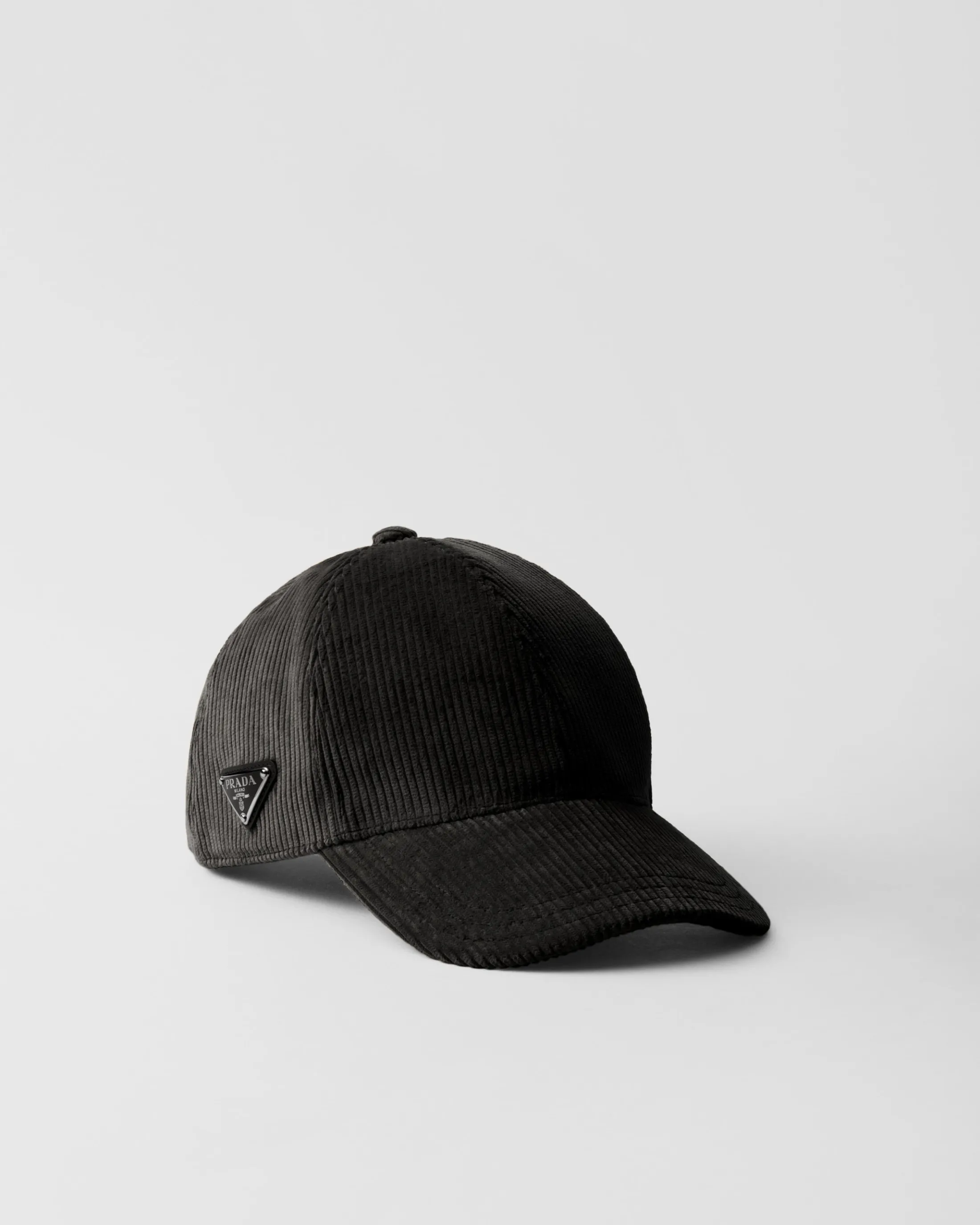 Prada Corduroy baseball cap Black Discount