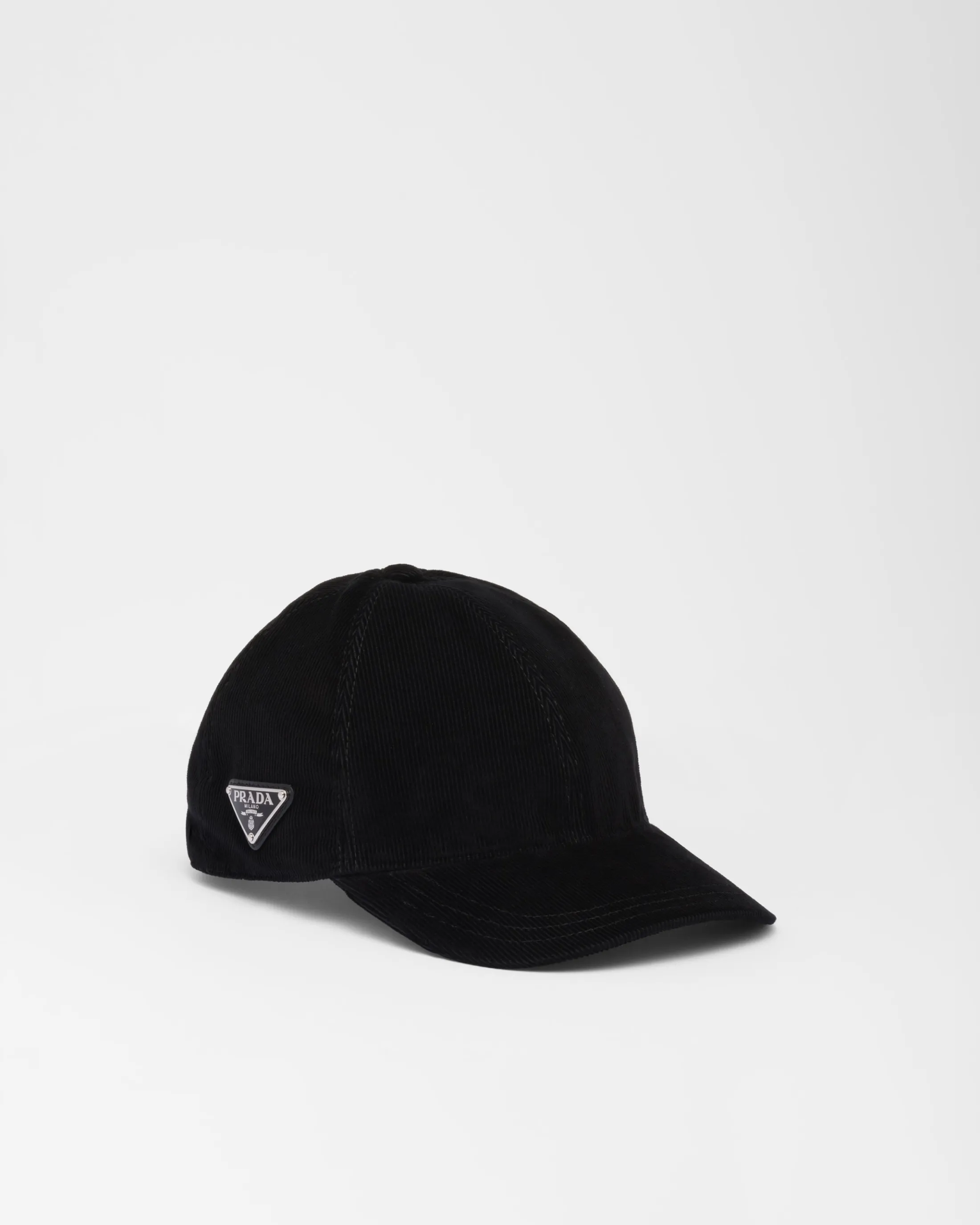 Prada Corduroy baseball cap Black Outlet