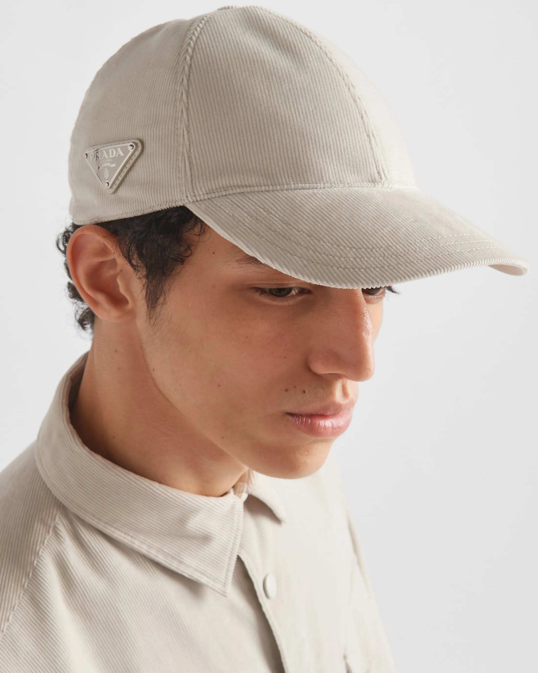 Prada Corduroy baseball cap Chalkwhite Fashion