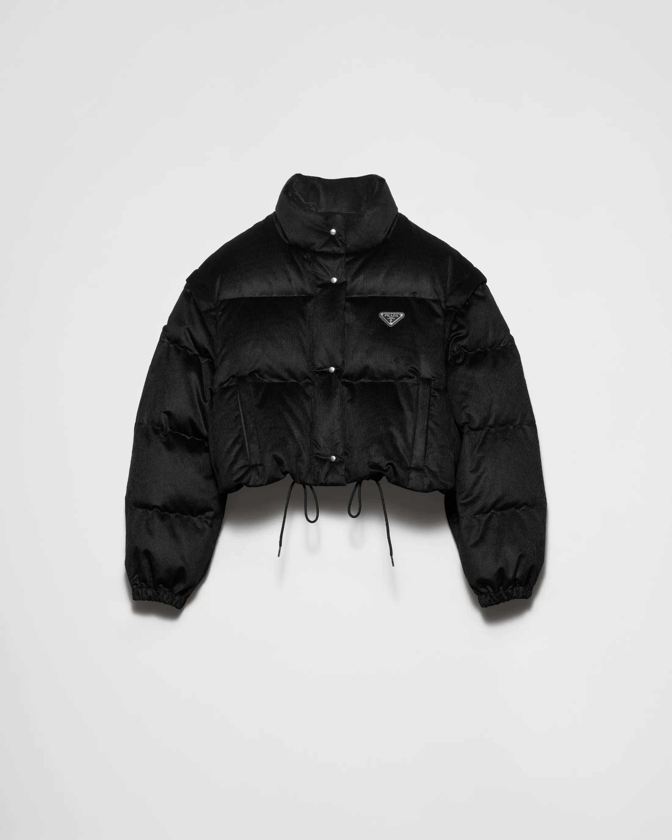 Prada Corduroy down jacket Black Cheap