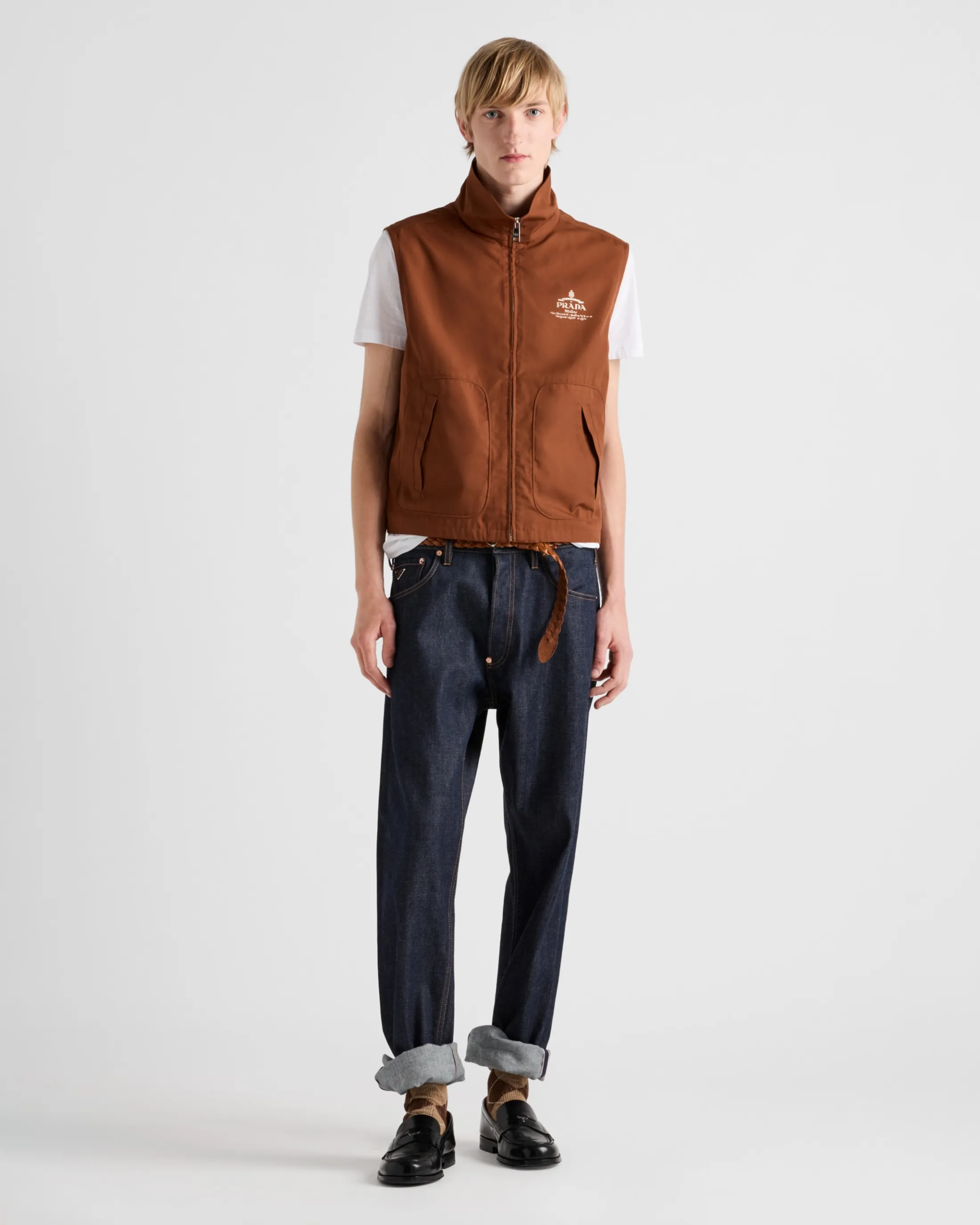 Prada Cotton blend vest Tobacco Store