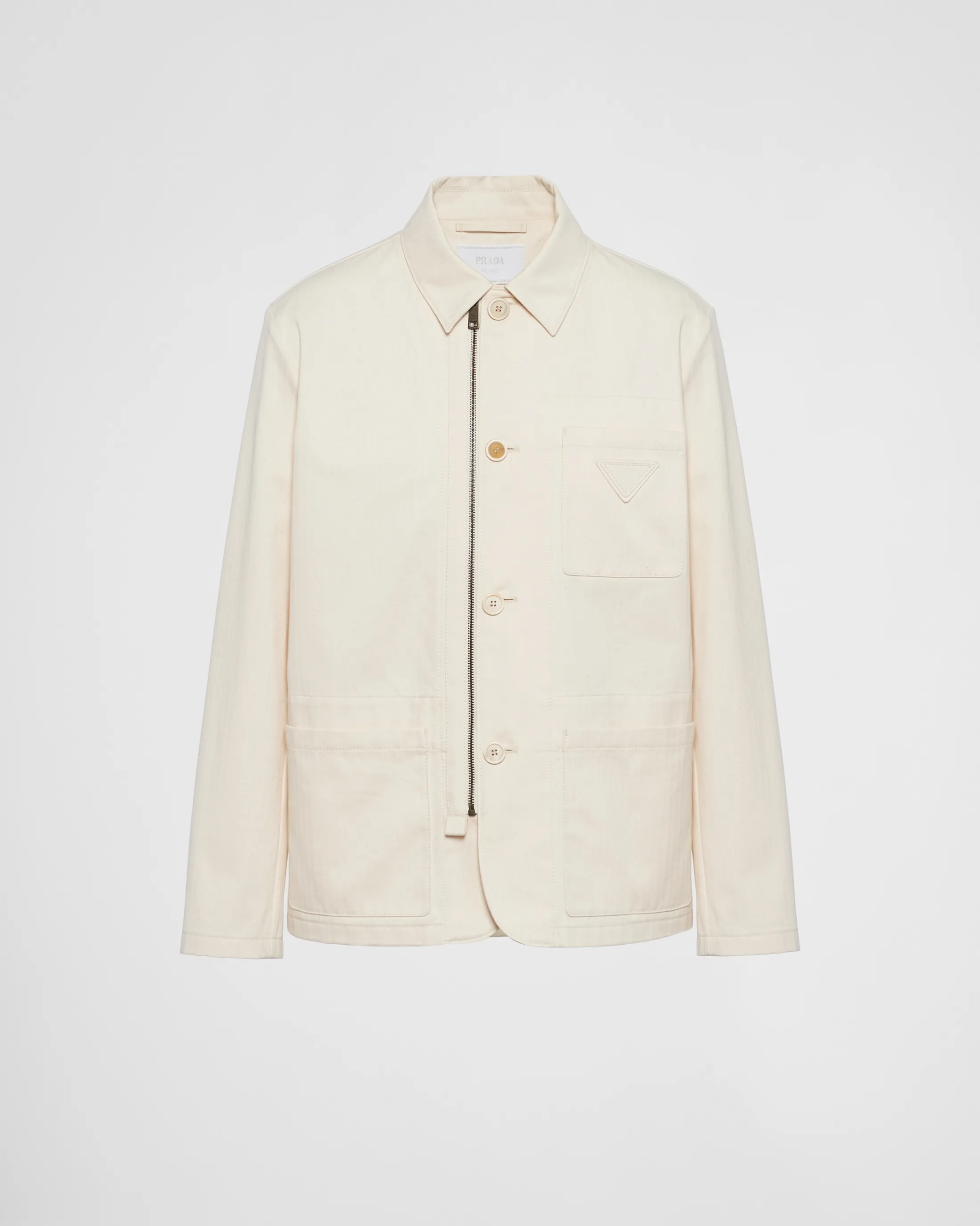 Prada Cotton blouson jacket Natural Shop