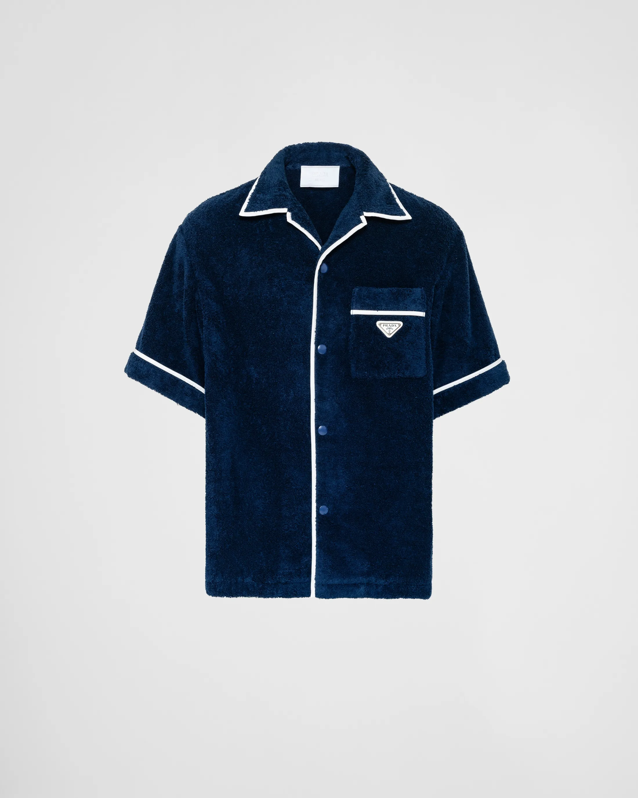 Prada Cotton bowling shirt Navy Cheap