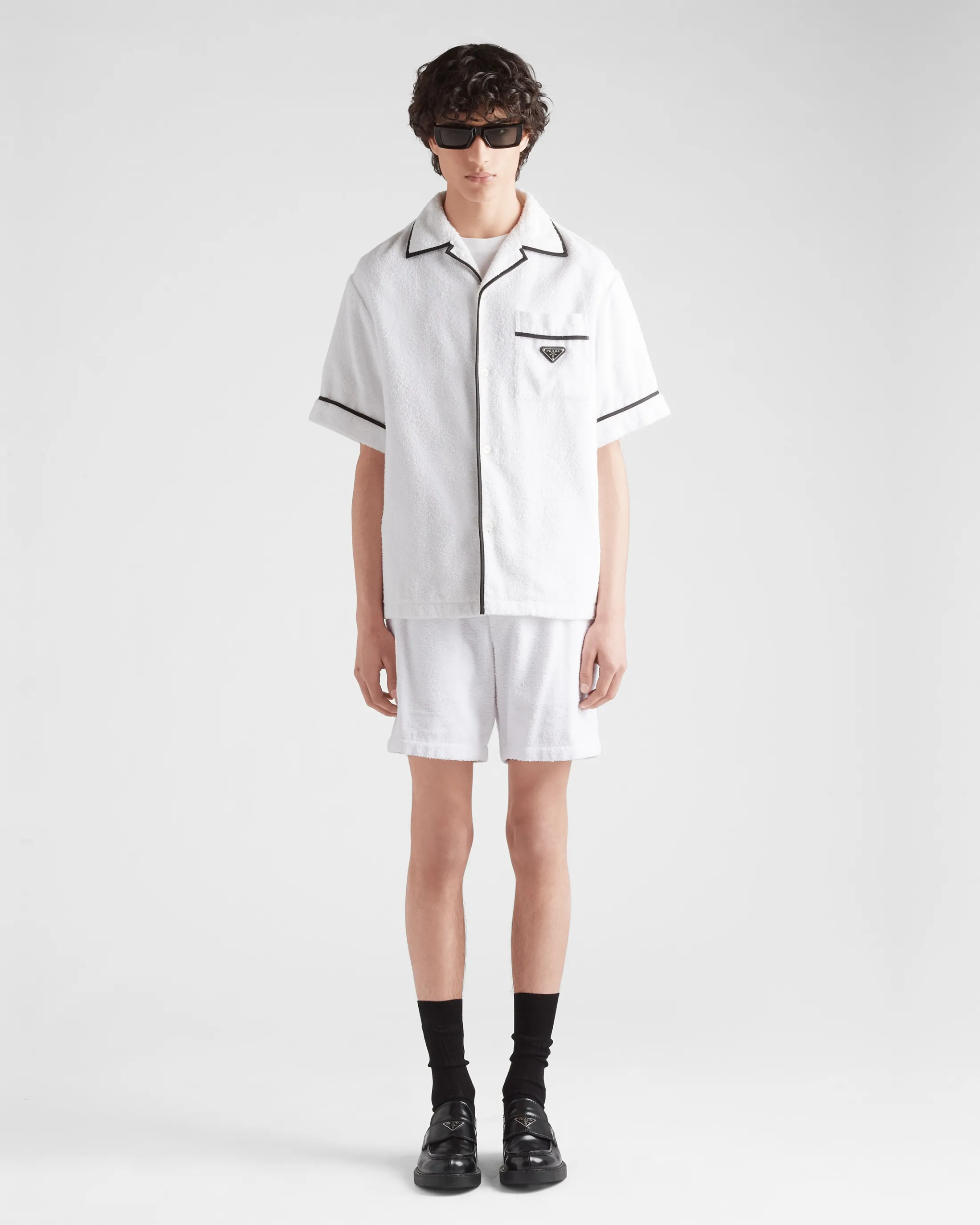 Prada Cotton bowling shirt White New