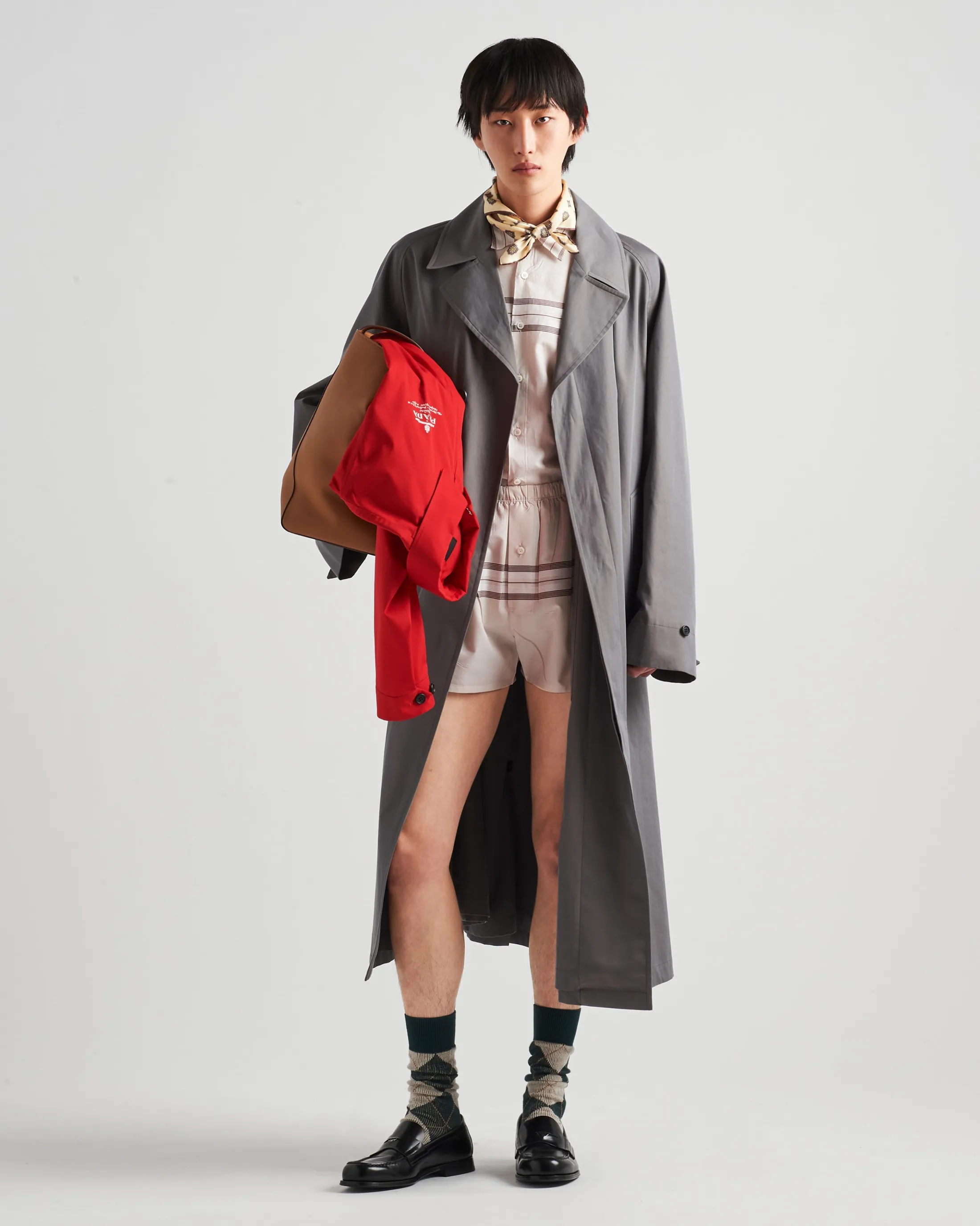 Prada Cotton coat Irongray Best Sale