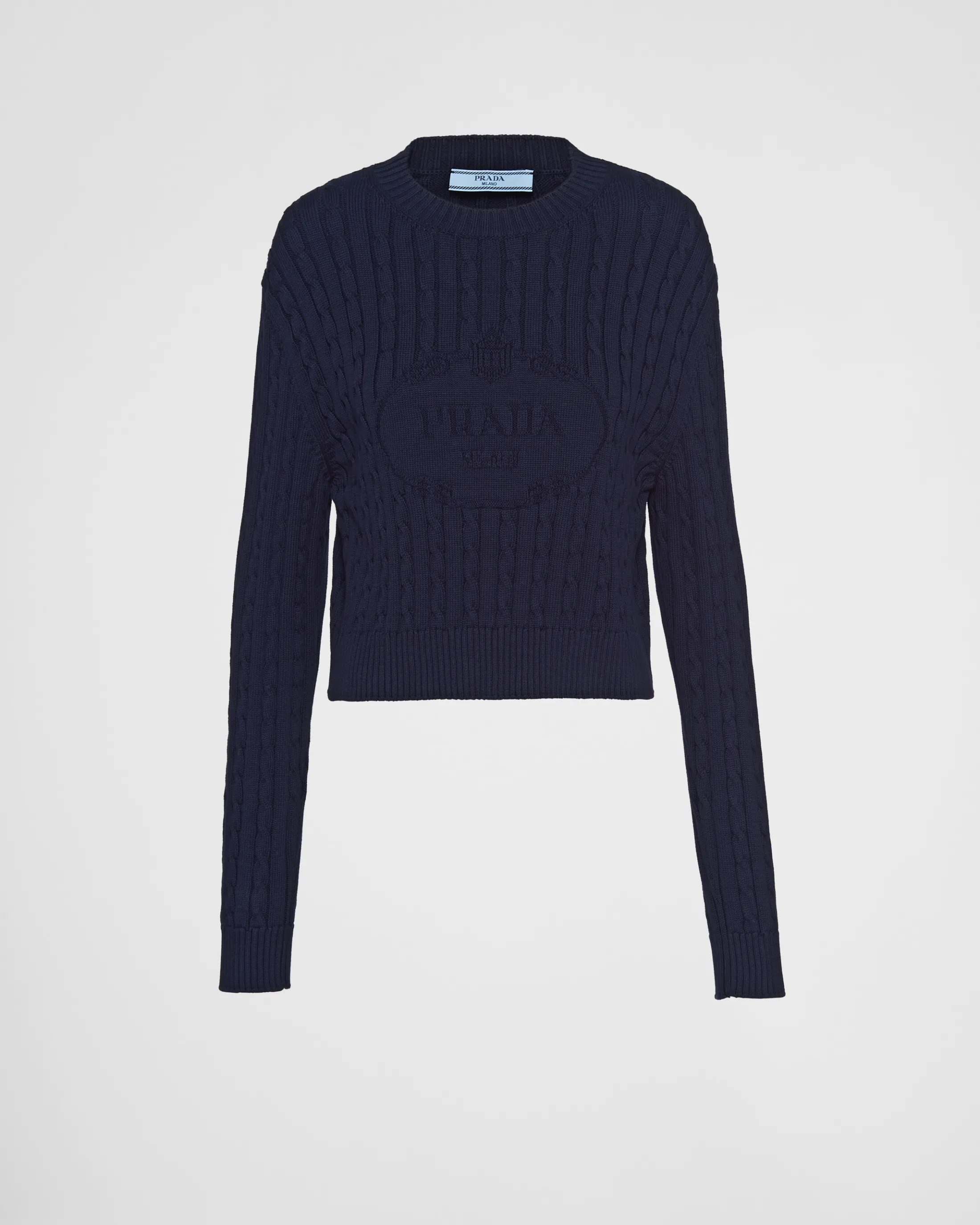 Prada Cotton crew-neck sweater Navy Sale