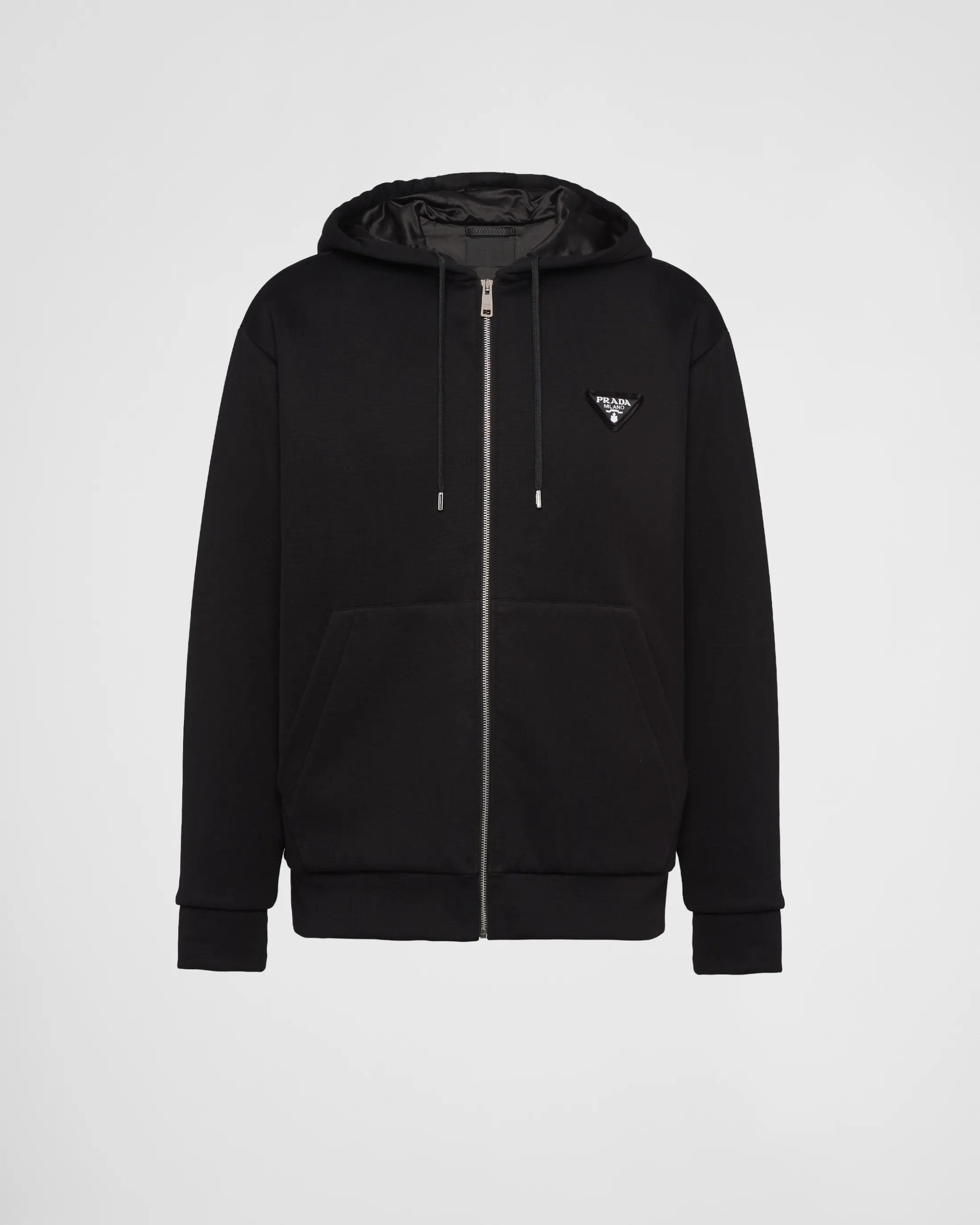 Prada Cotton fleece hoodie Black New