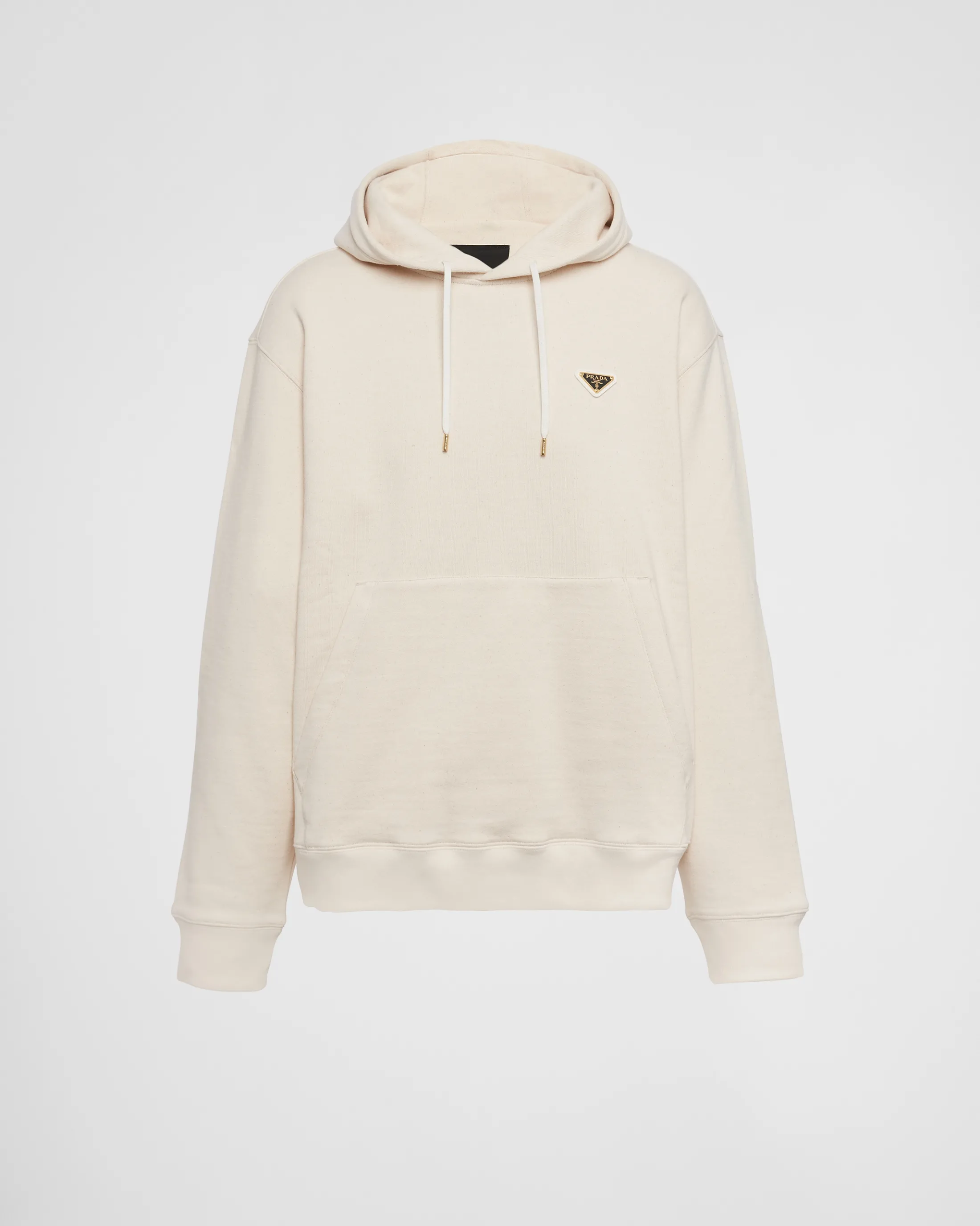 Prada Cotton fleece hoodie Natural Best