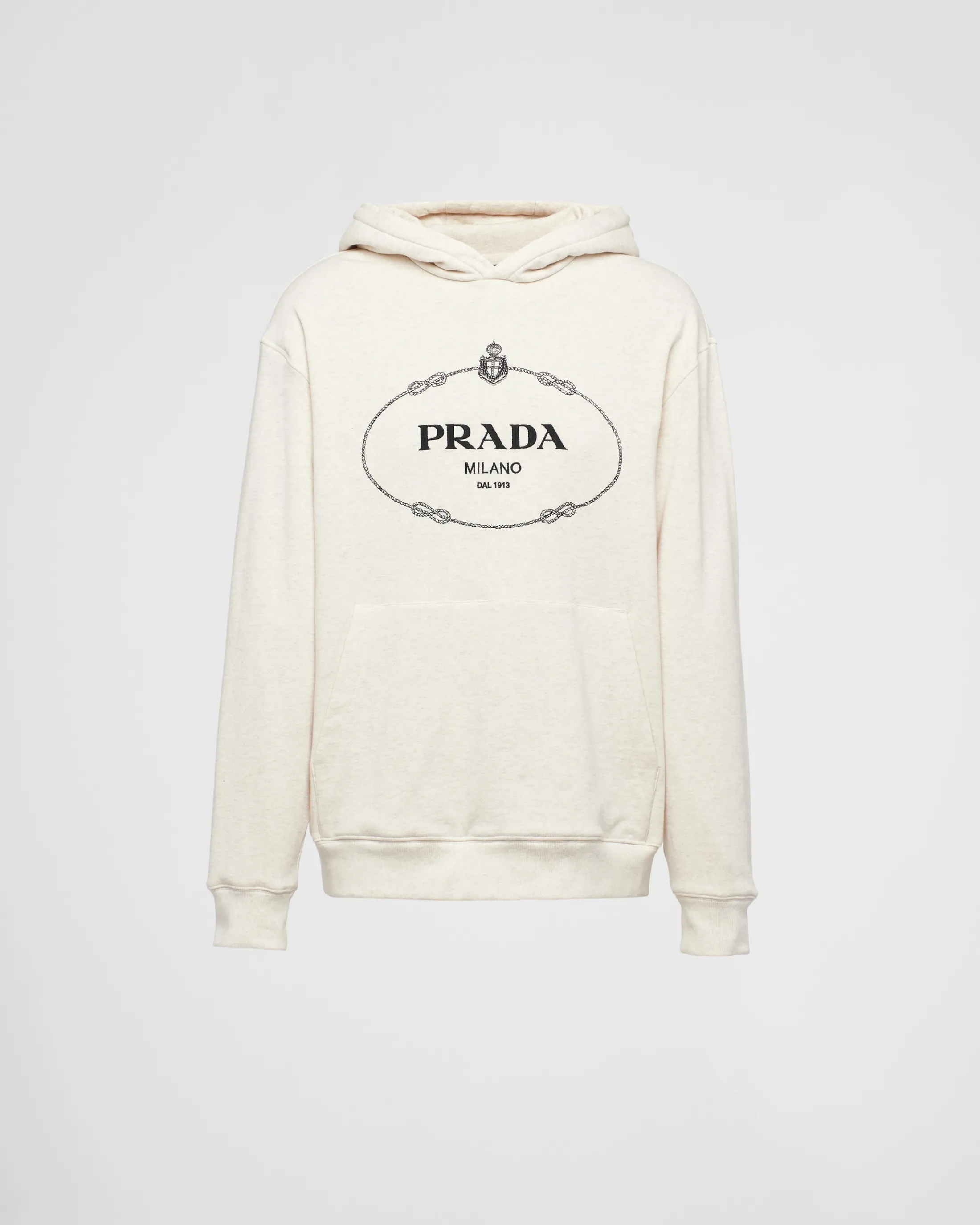 Prada Cotton fleece hoodie Natural Fashion