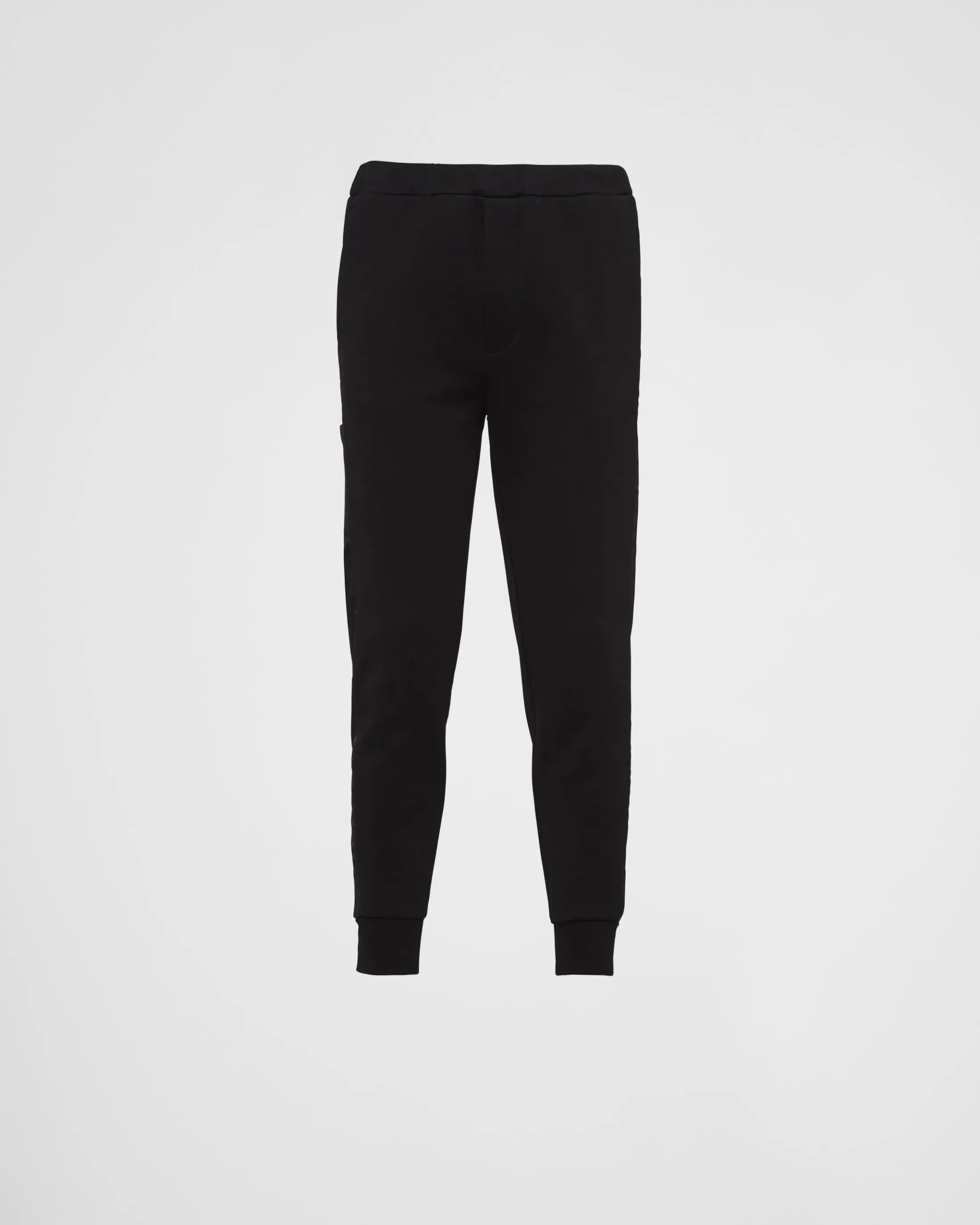 Prada Cotton fleece joggers with Re-Nylon details Black/black Online