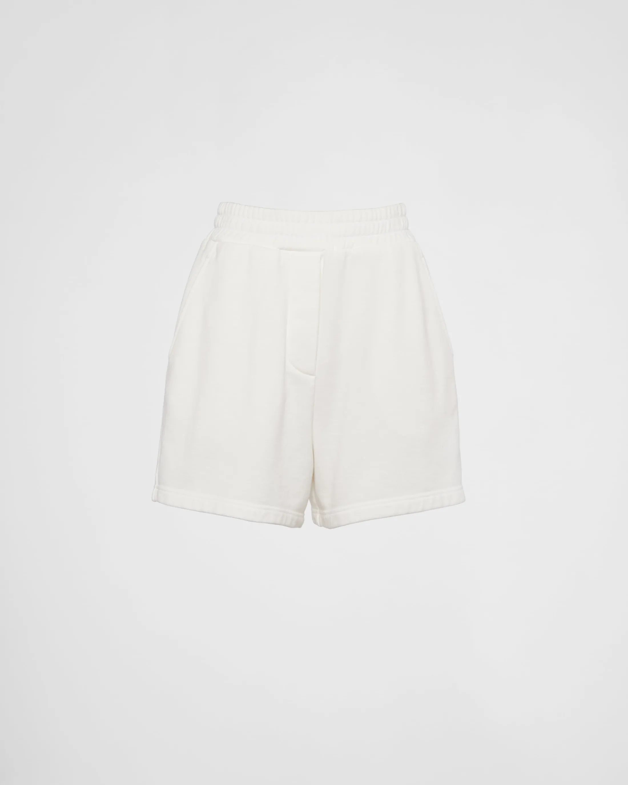 Prada Cotton fleece shorts Natural Flash Sale