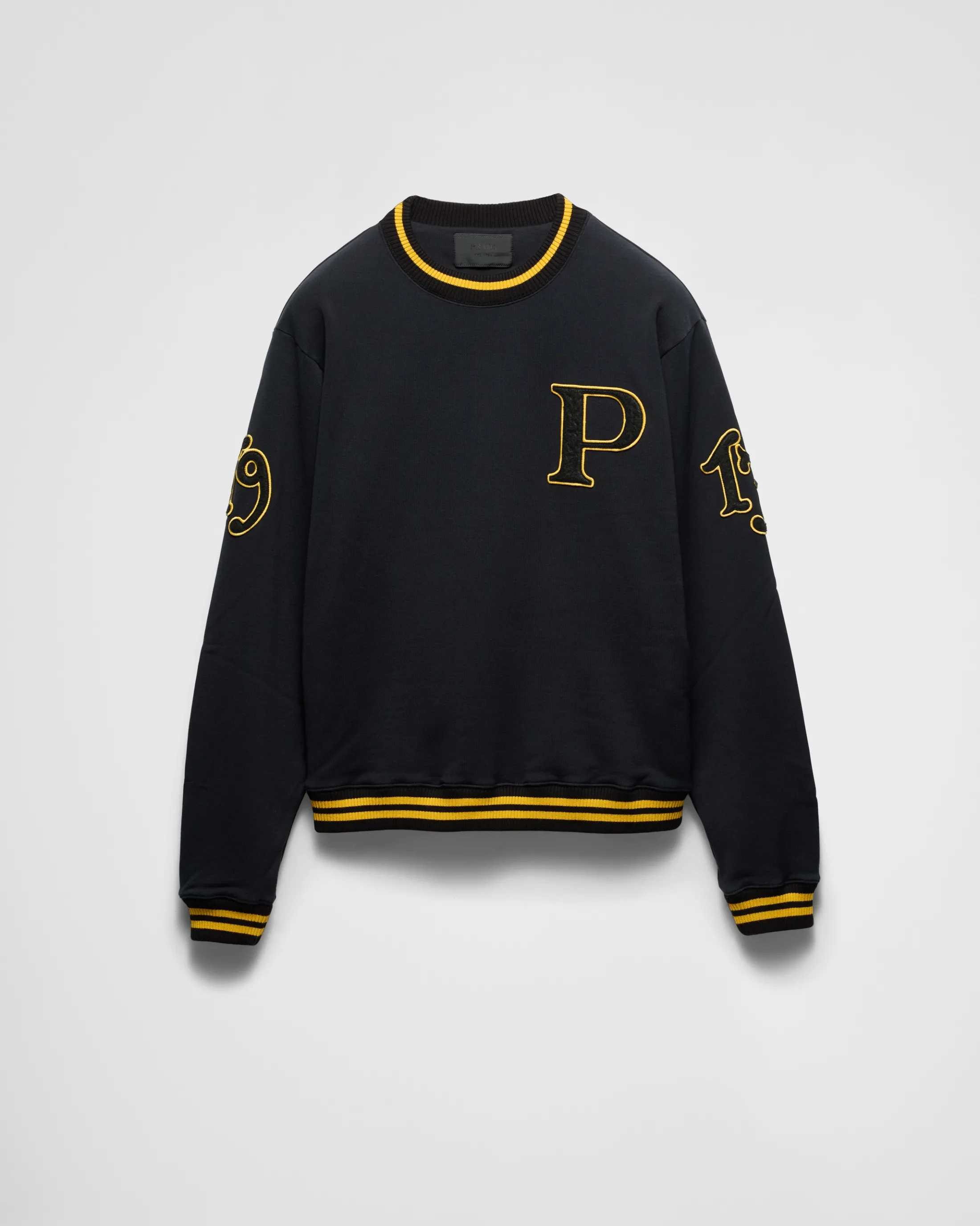 Prada Cotton fleece sweatshirt Black Clearance