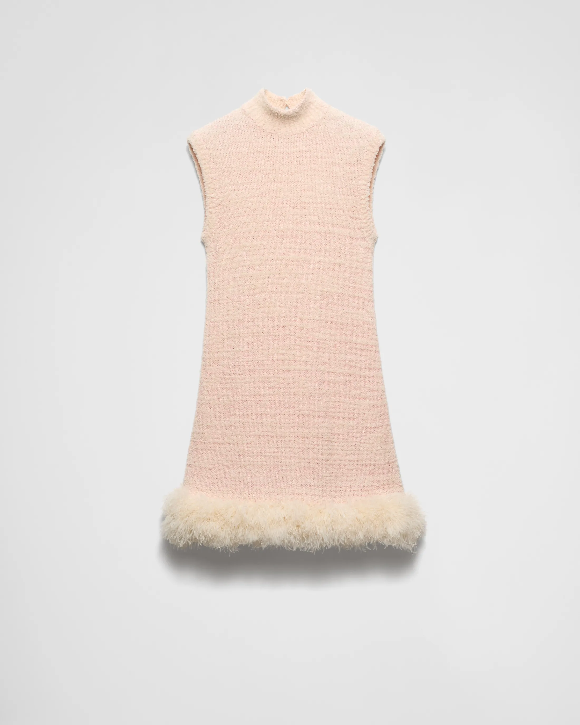 Prada Cotton mini-dress with feathers Alabasterpink Fashion