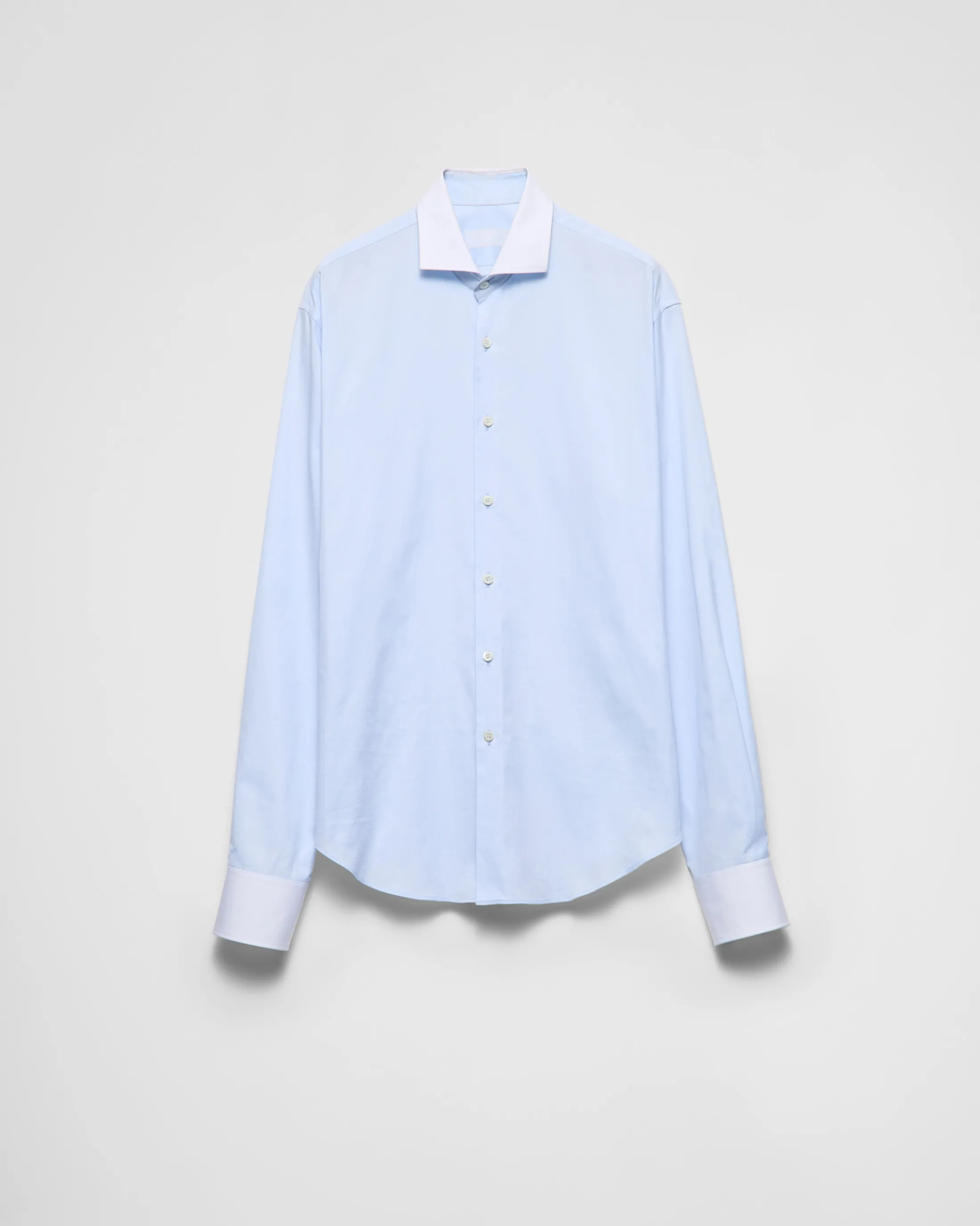 Prada Cotton shirt Skyblue/white Discount