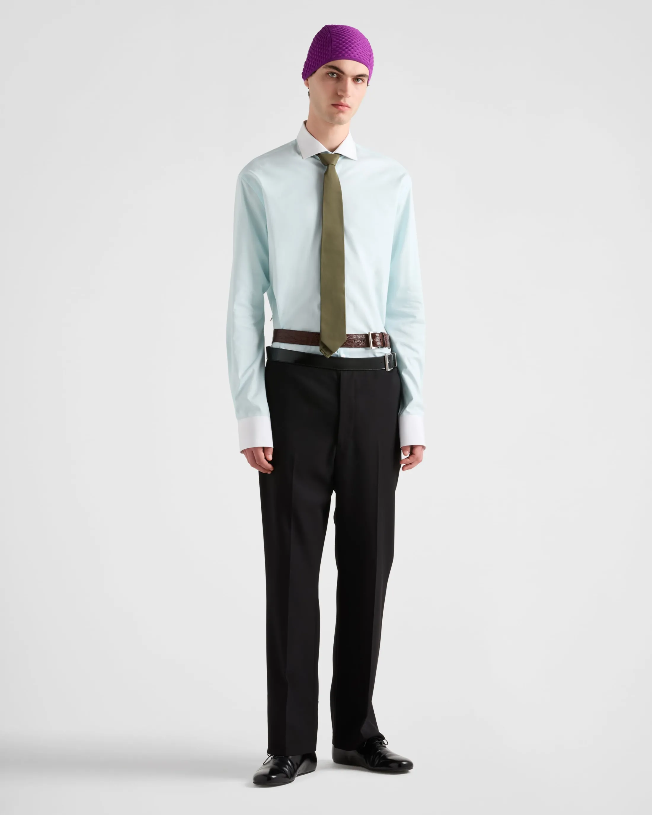 Prada Cotton shirt Aqua/white Clearance