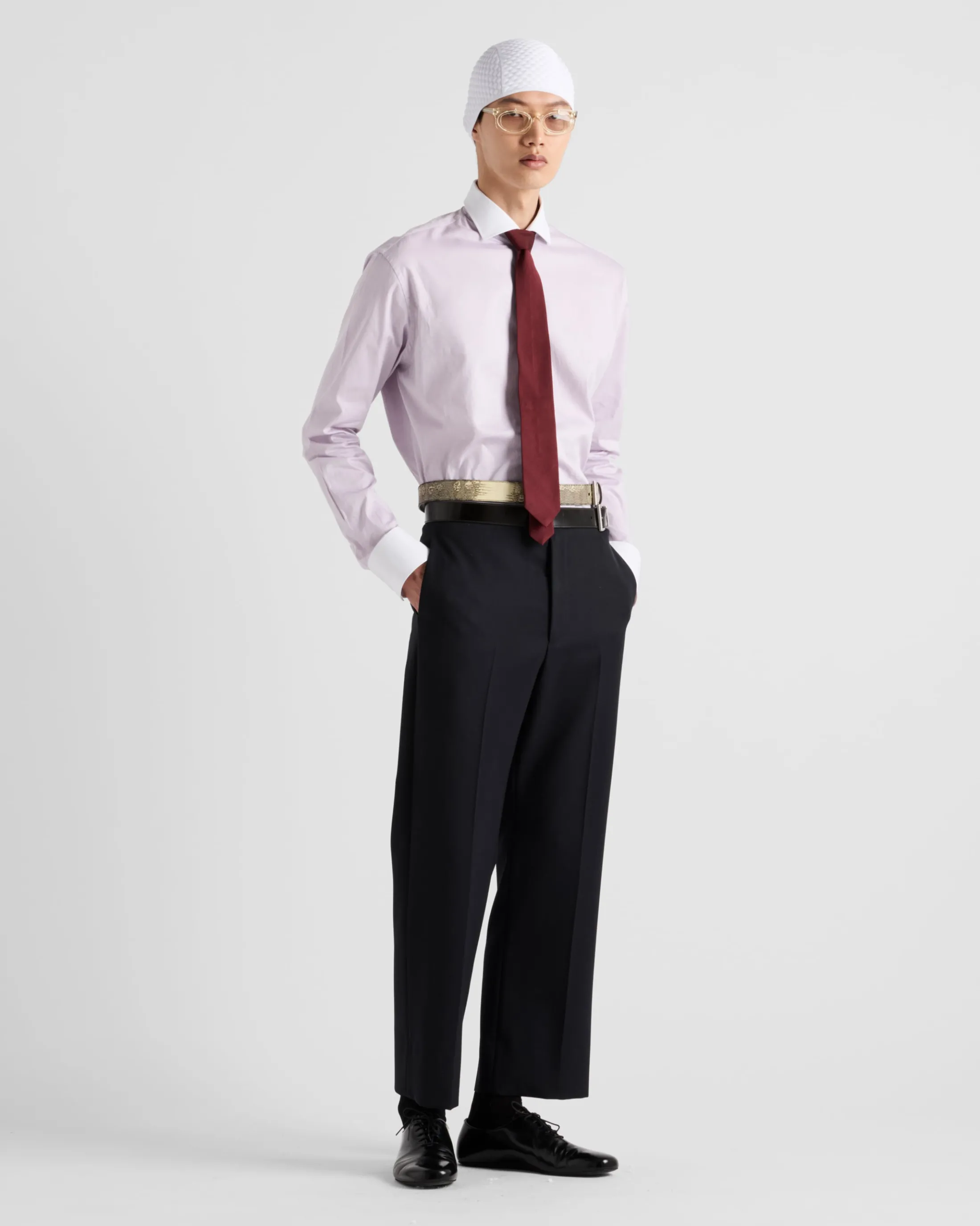 Prada Cotton shirt Lilac/white Discount