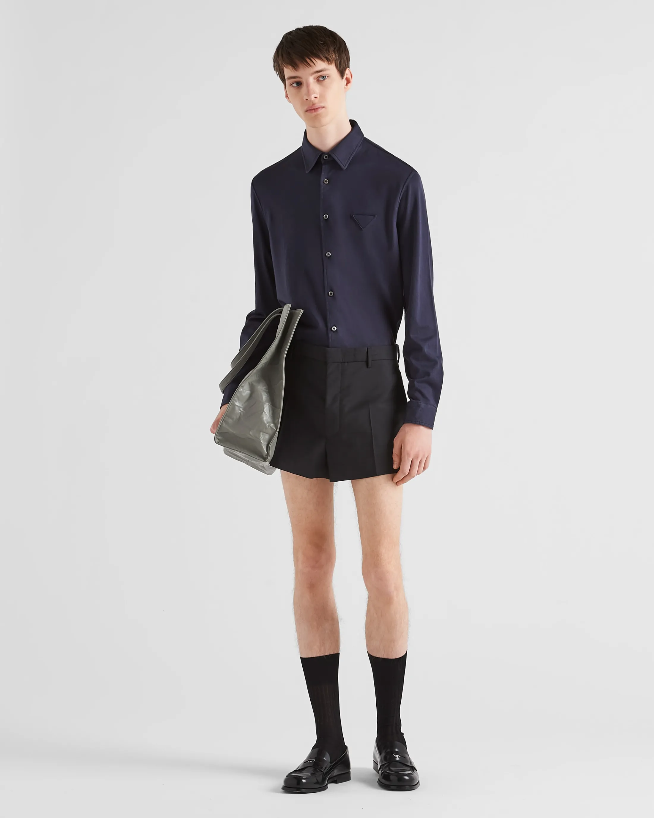 Prada Cotton shirt Navy Cheap