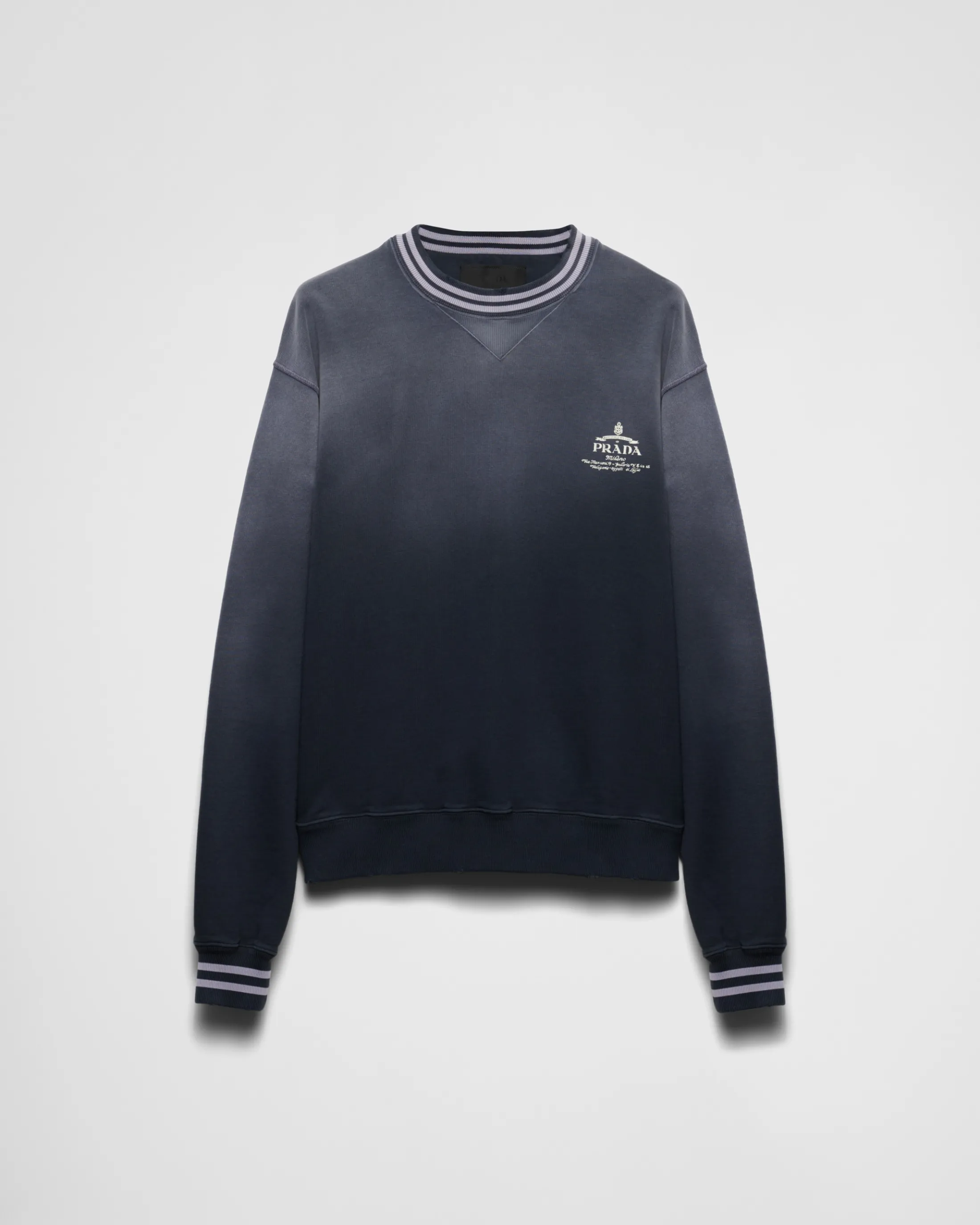 Prada Cotton sweatshirt Navy Flash Sale