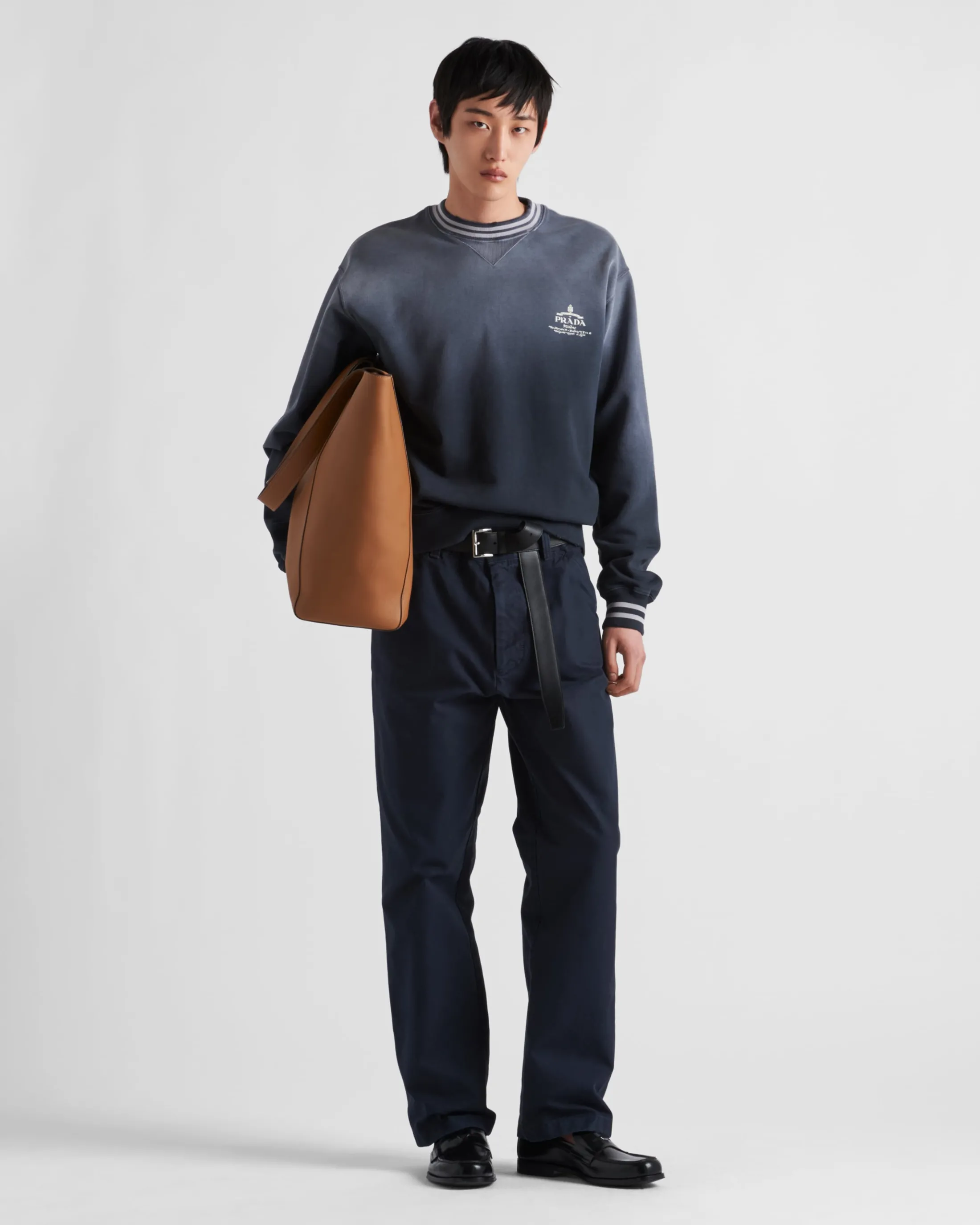 Prada Cotton sweatshirt Navy Flash Sale