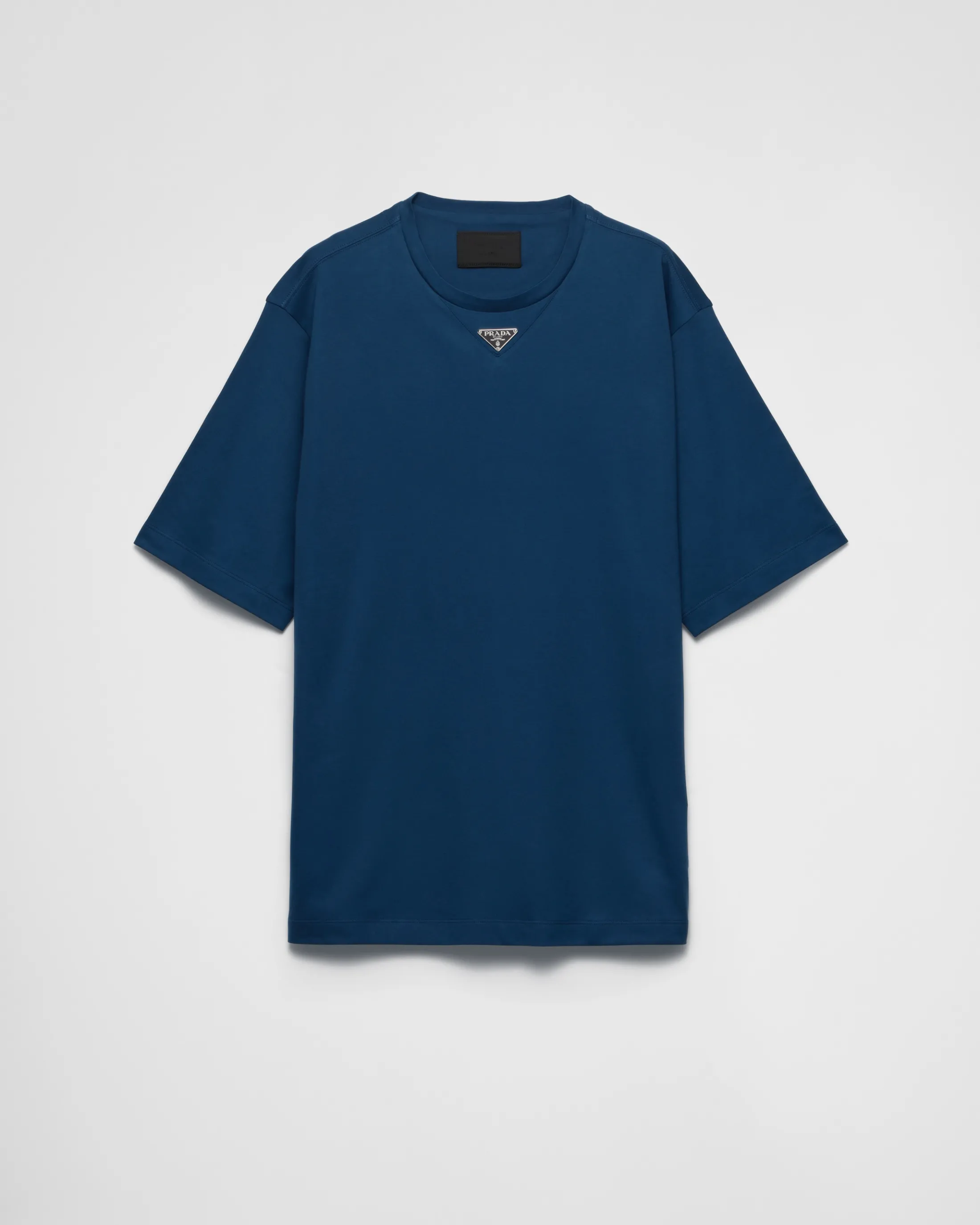 Prada Cotton T-shirt Aviatorblue Best Sale