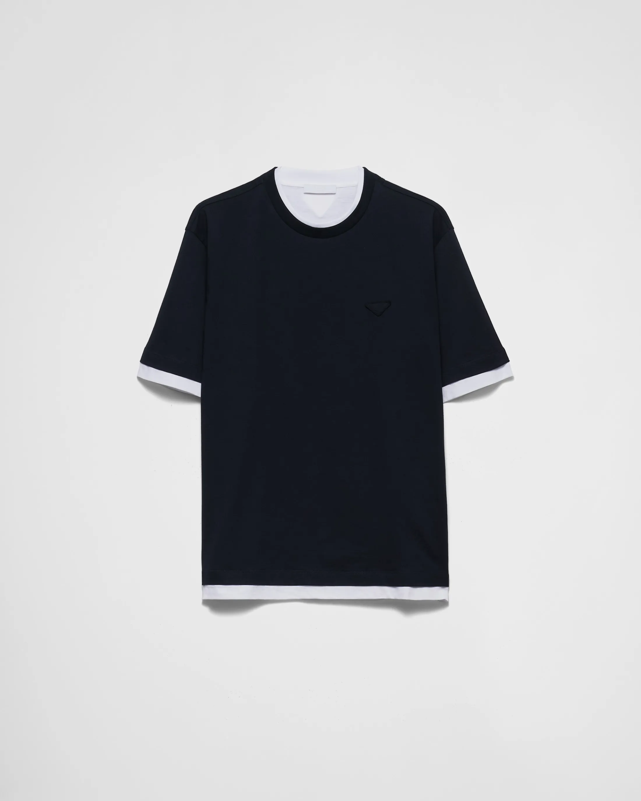 Prada Cotton T-shirt Navy Shop