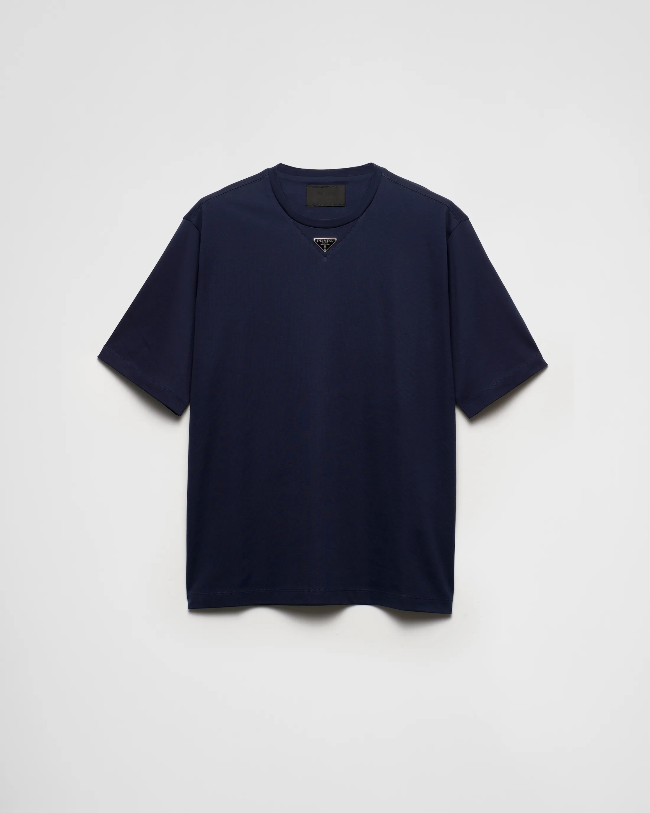 Prada Cotton T-shirt Navy Shop