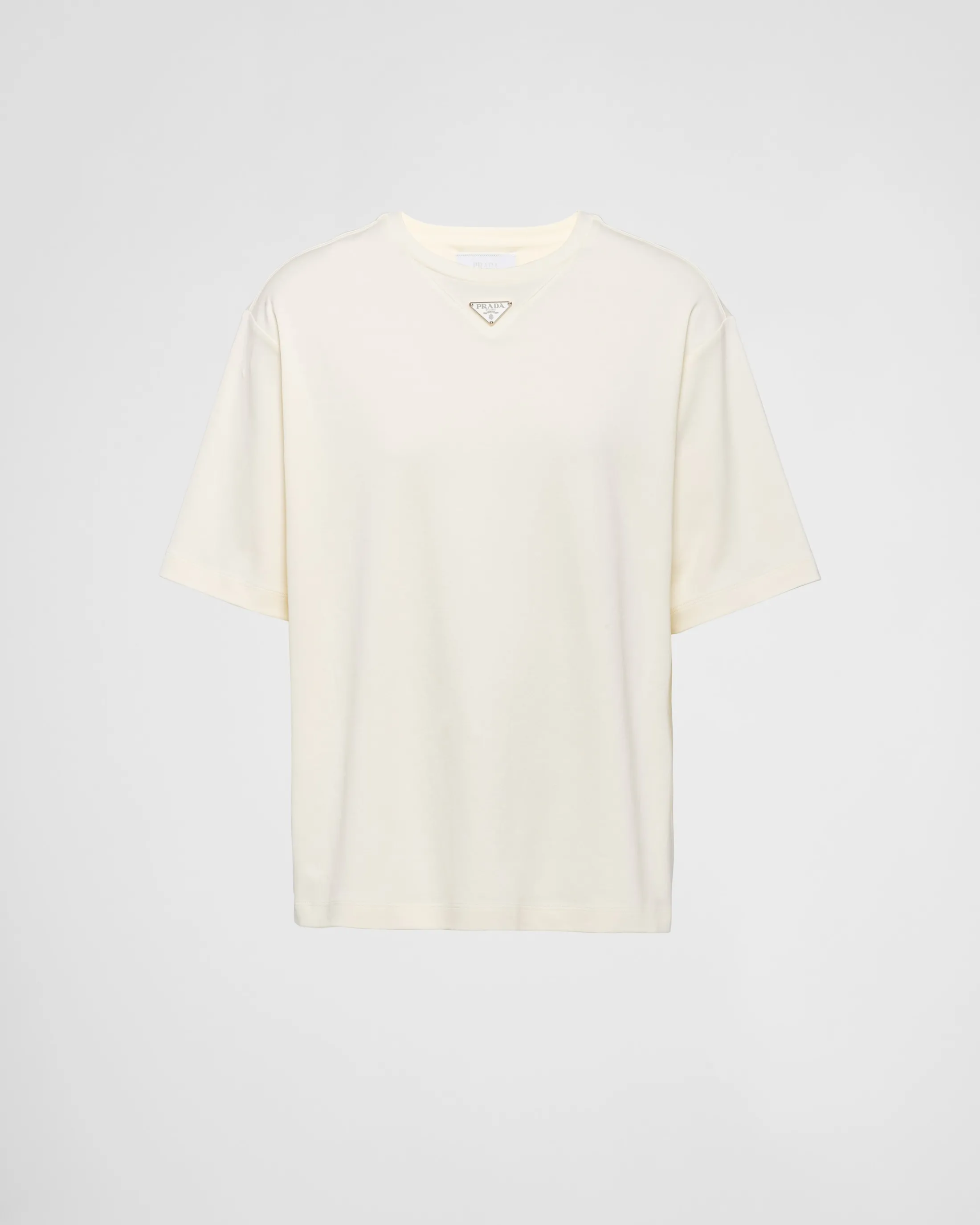 Prada Cotton T-shirt Vanilla Cheap