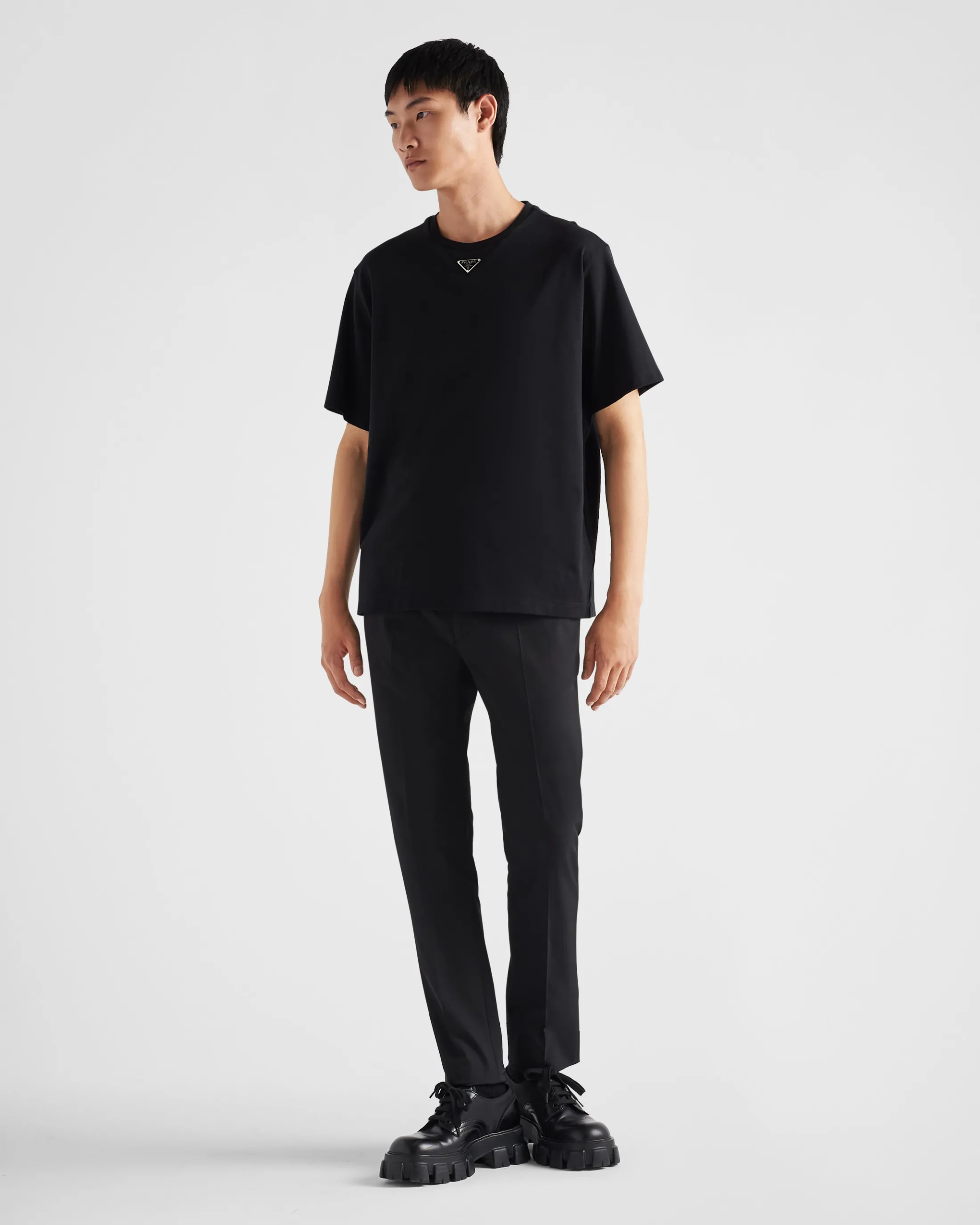 Prada Cotton T-shirt Black Outlet