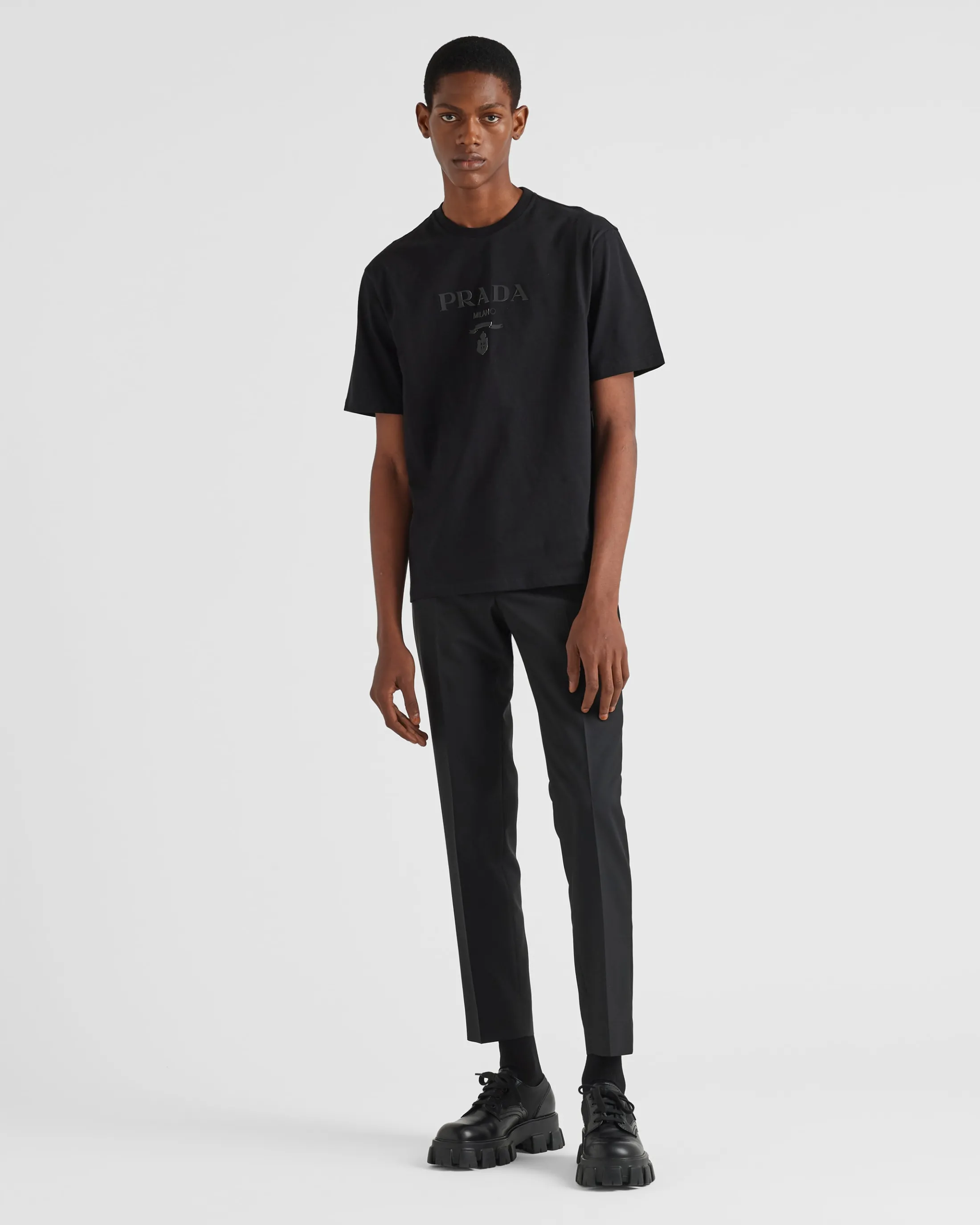 Prada Cotton T-shirt Black Best Sale