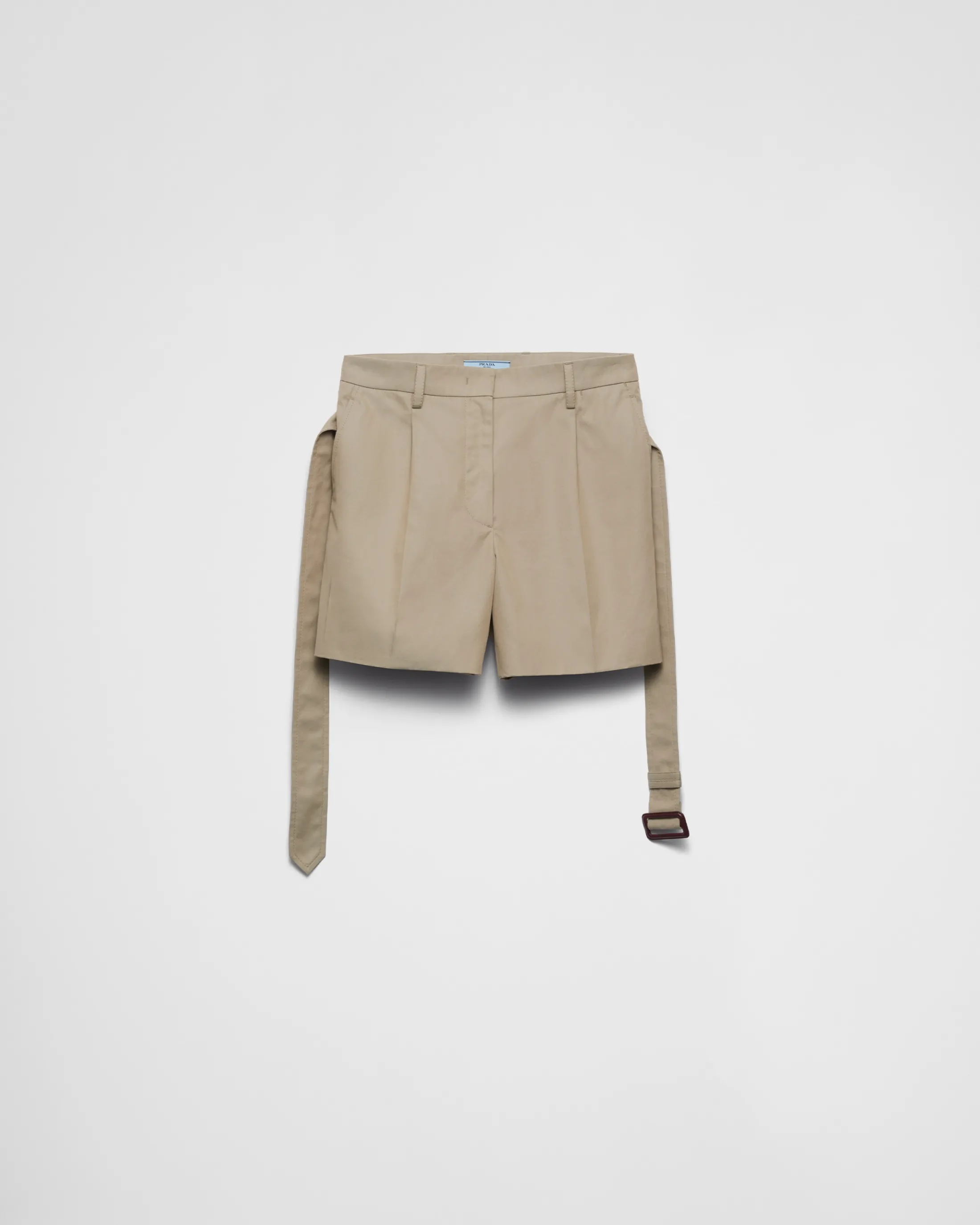 Prada Cotton twill Bermudas Beige Flash Sale