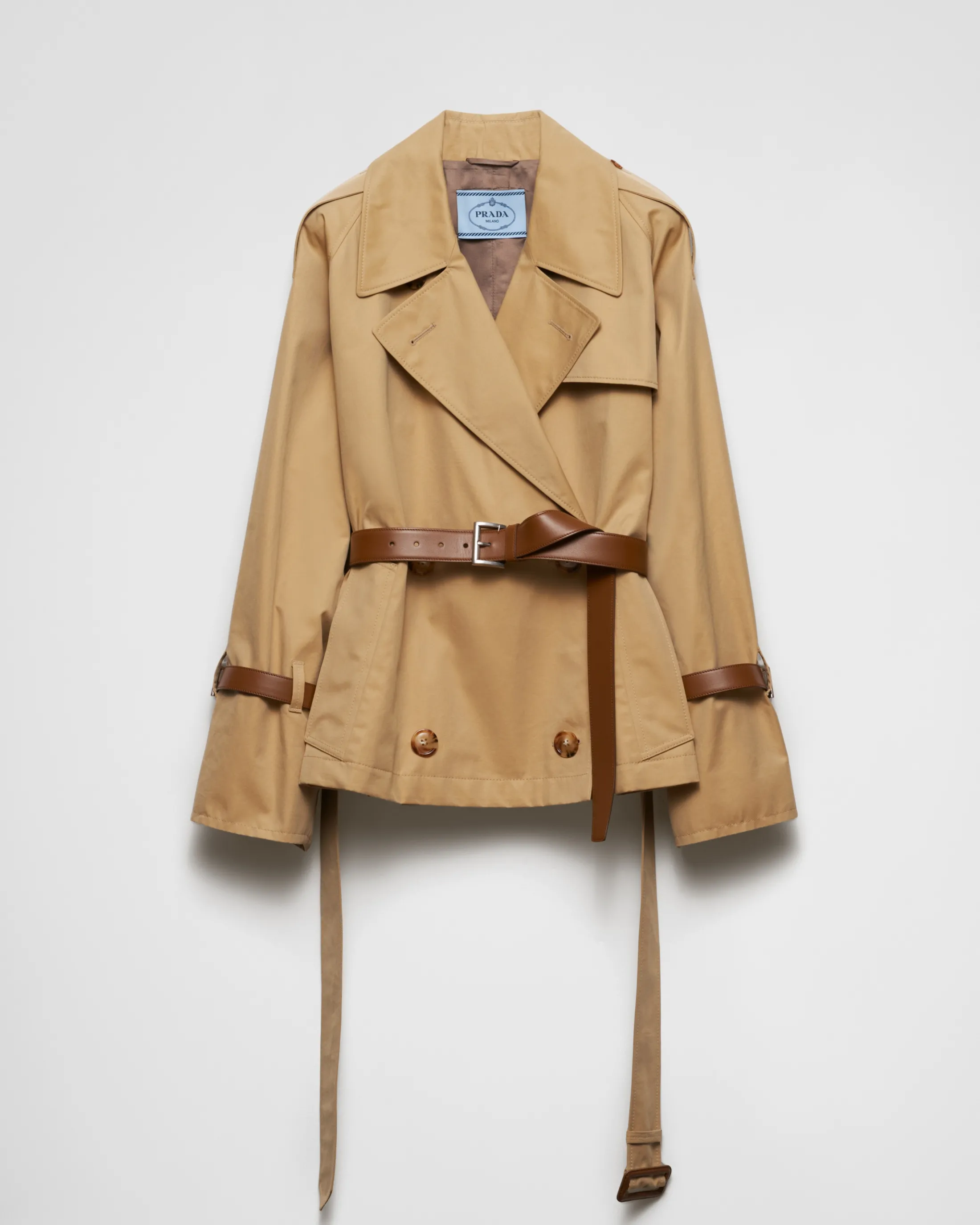 Prada Cotton twill trench jacket Honey Best Sale