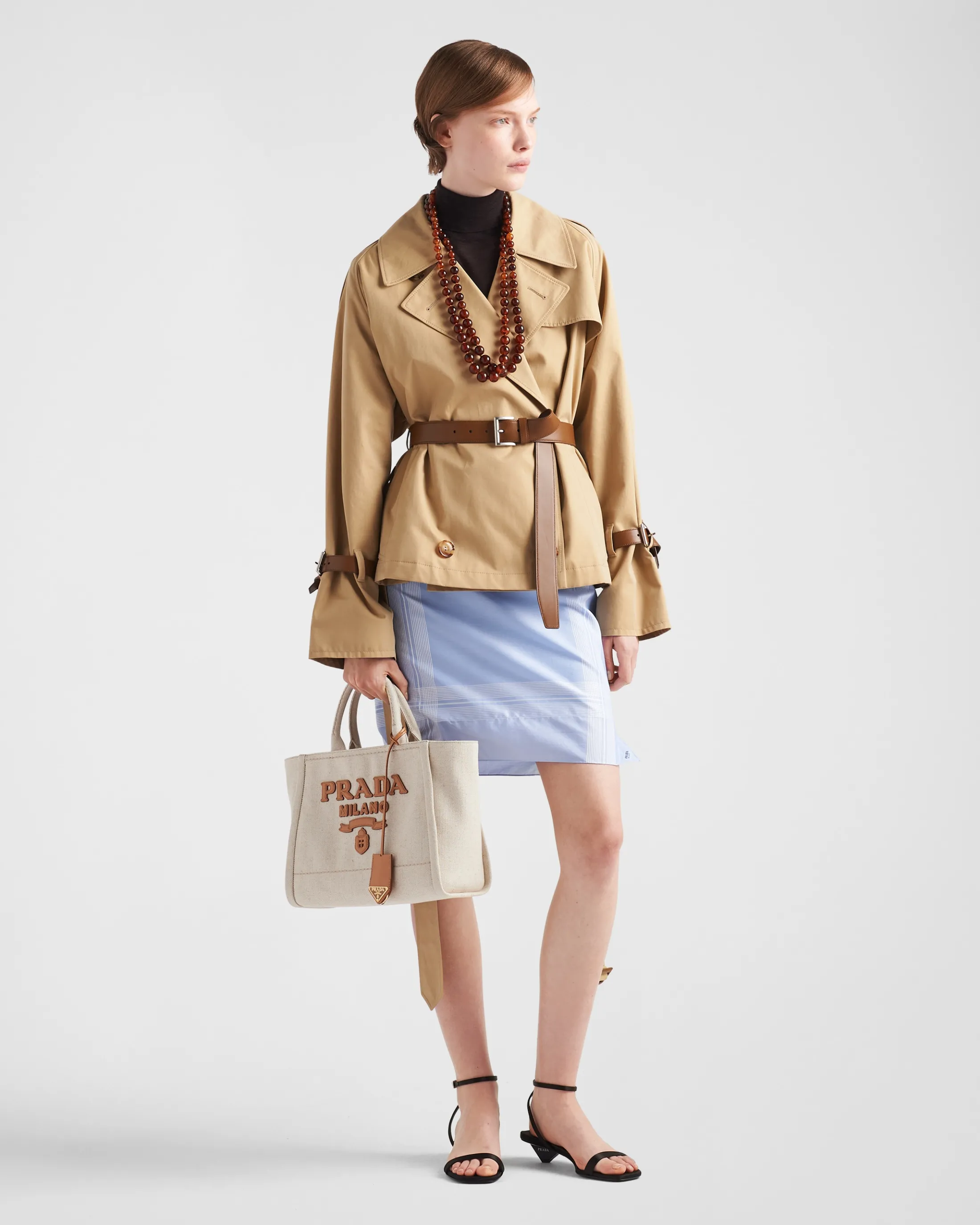 Prada Cotton twill trench jacket Honey Best Sale