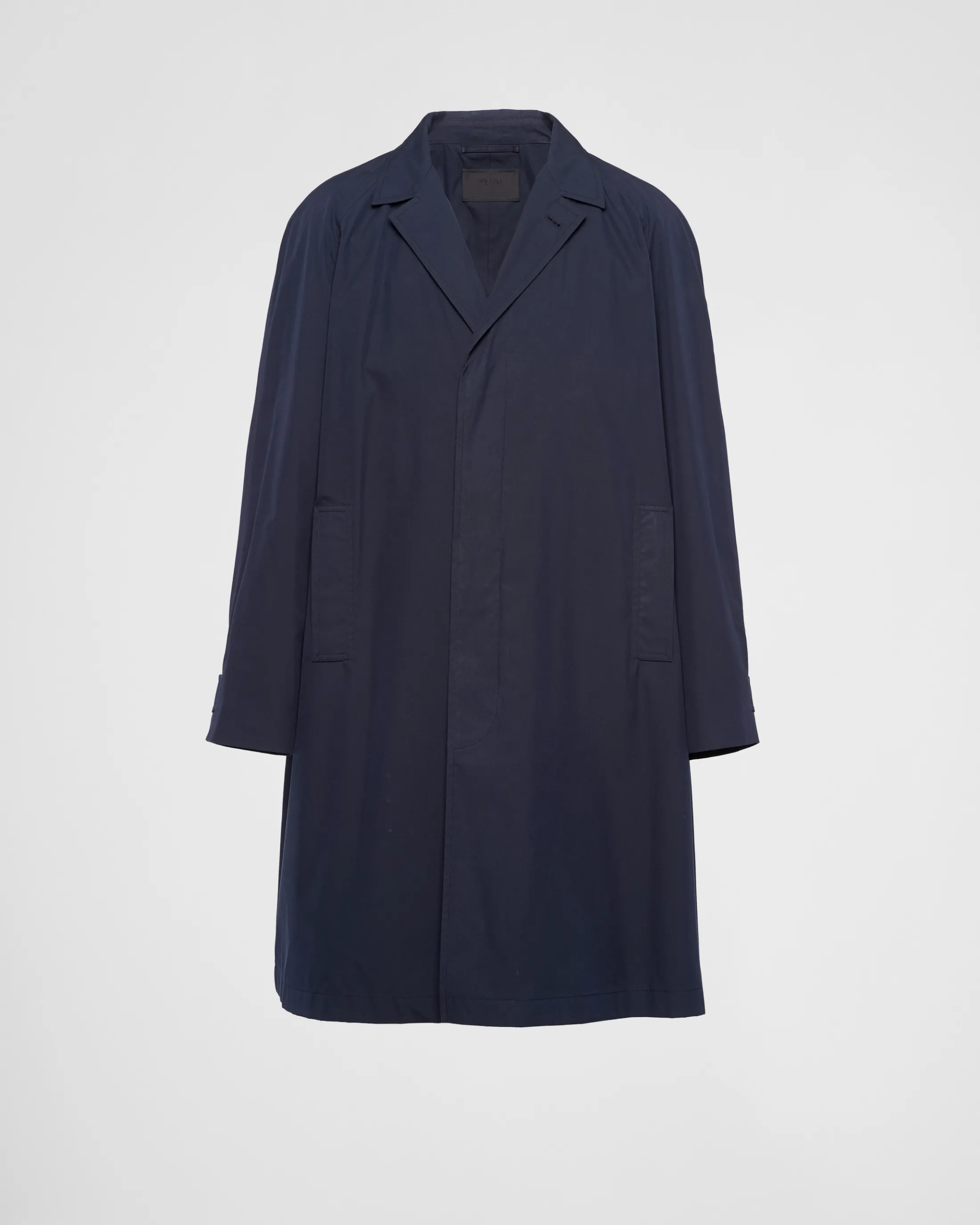 Prada Cotton-blend overcoat Navy Cheap