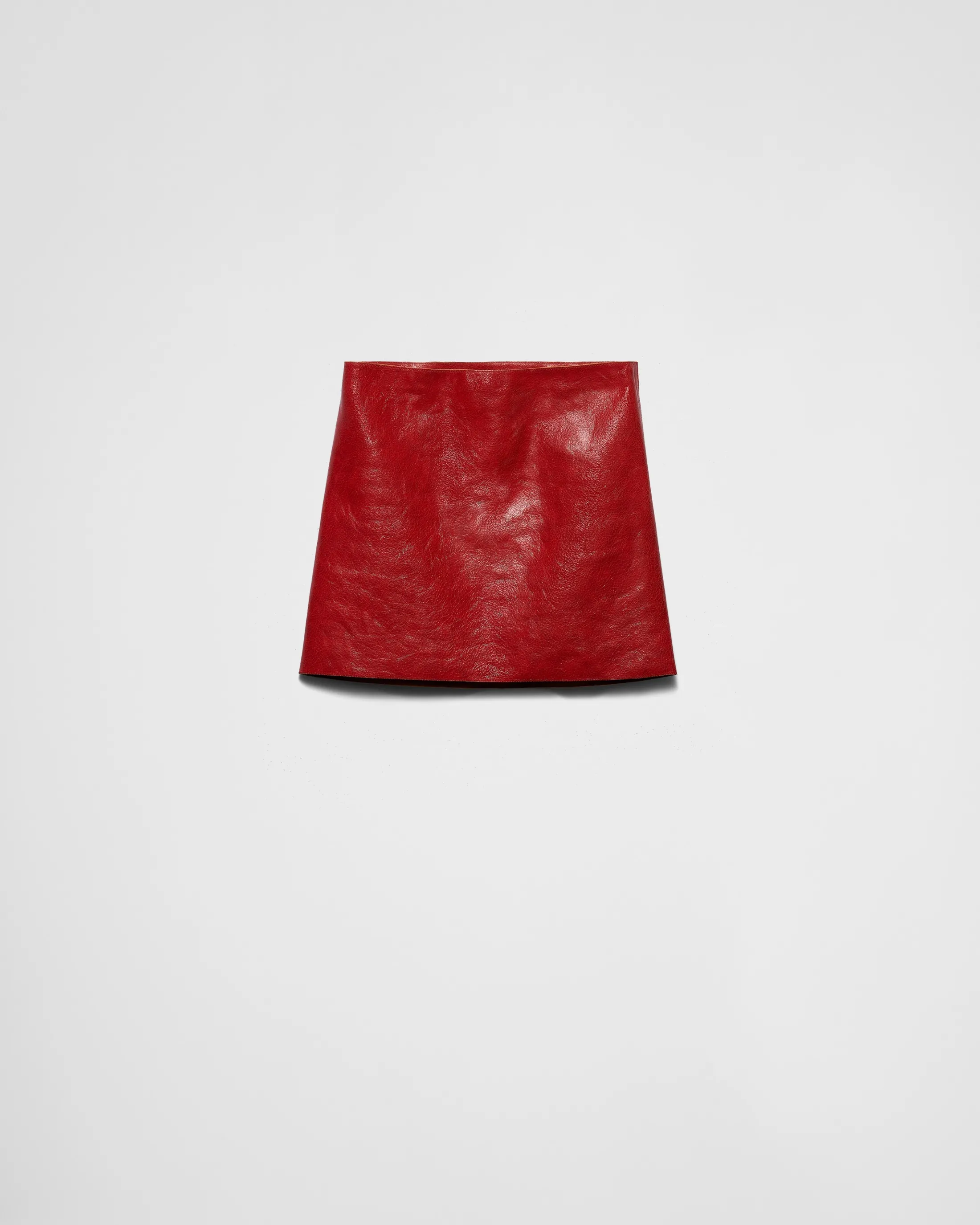 Prada Craquelé leather miniskirt Red Outlet