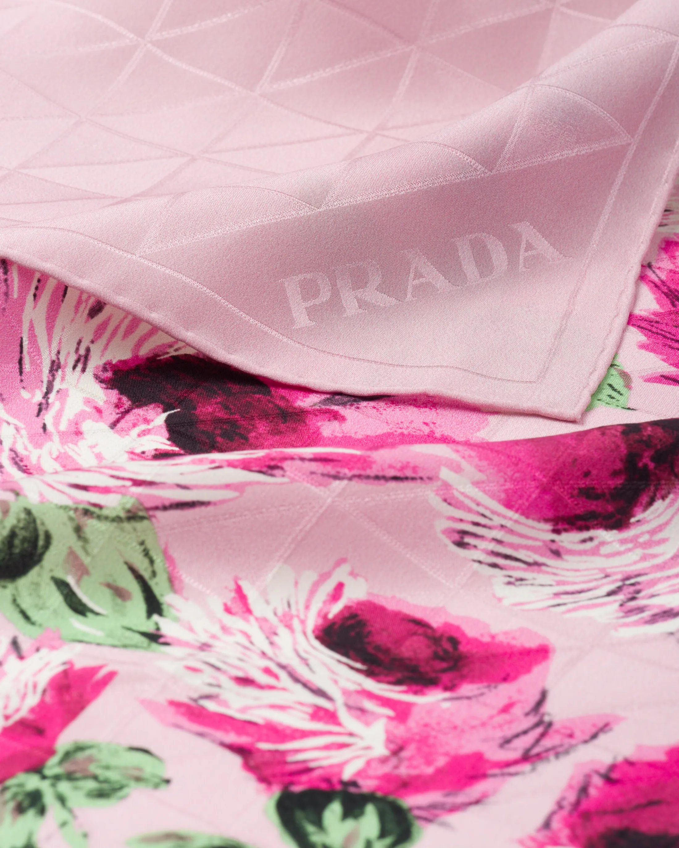 Prada Crepe de chine jacquard scarf Quartz Cheap