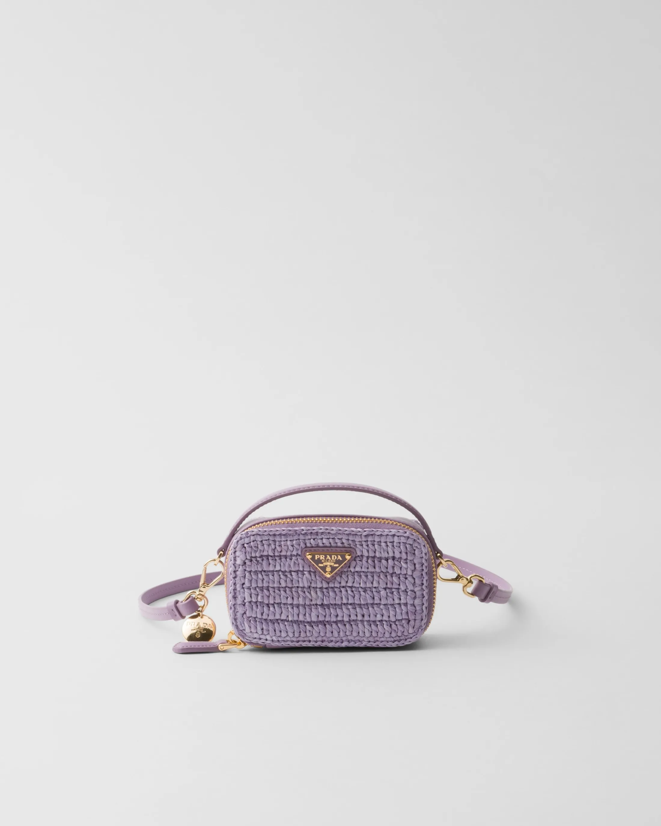 Prada Crochet and leather mini-pouch Lily Flash Sale